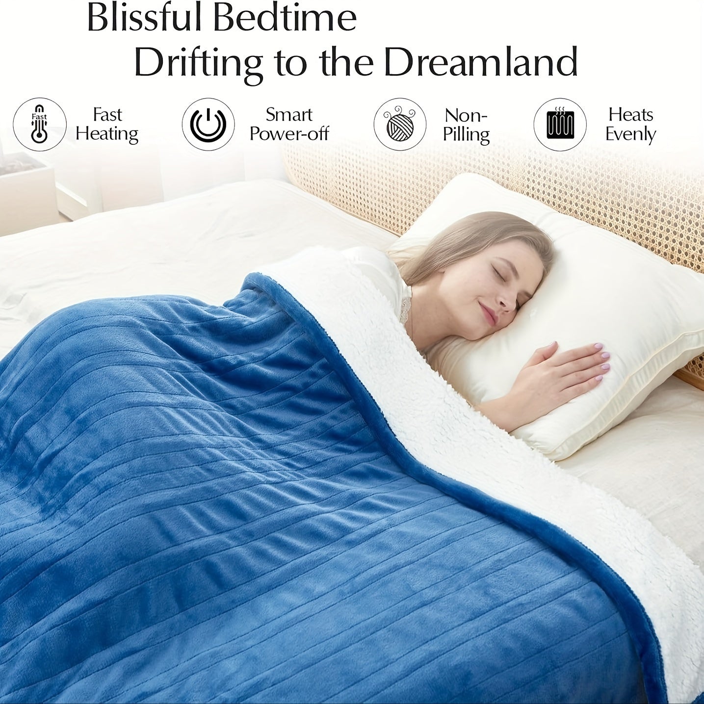 Electric Heated Blanket – Soft Flannel, Adjustable Heat Levels, Auto Shut-Off