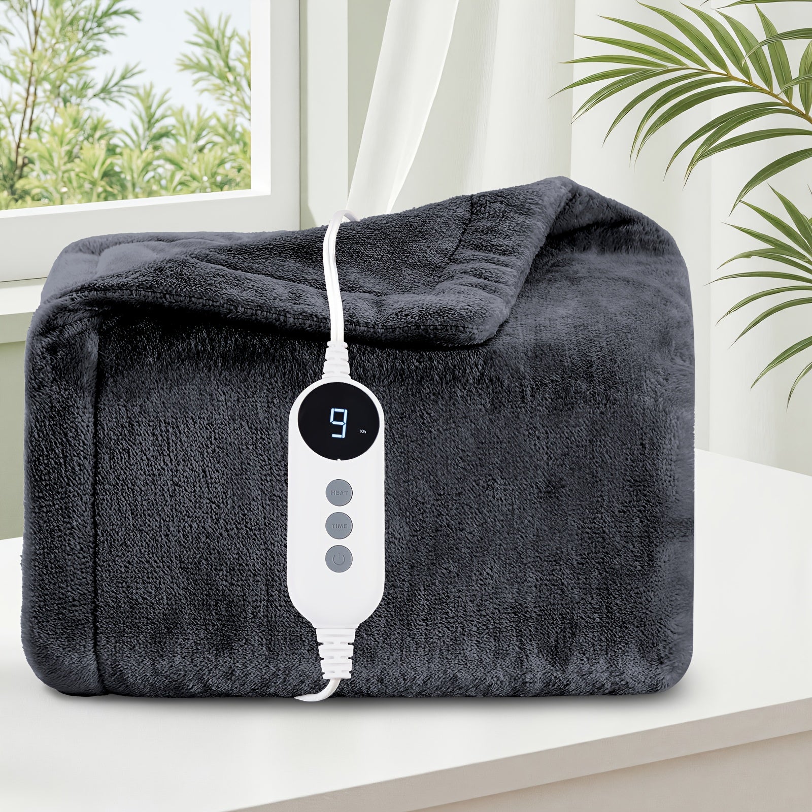 Electric Heated Blanket – Double-Sided Flannel, Multiple Heat Levels, Timer