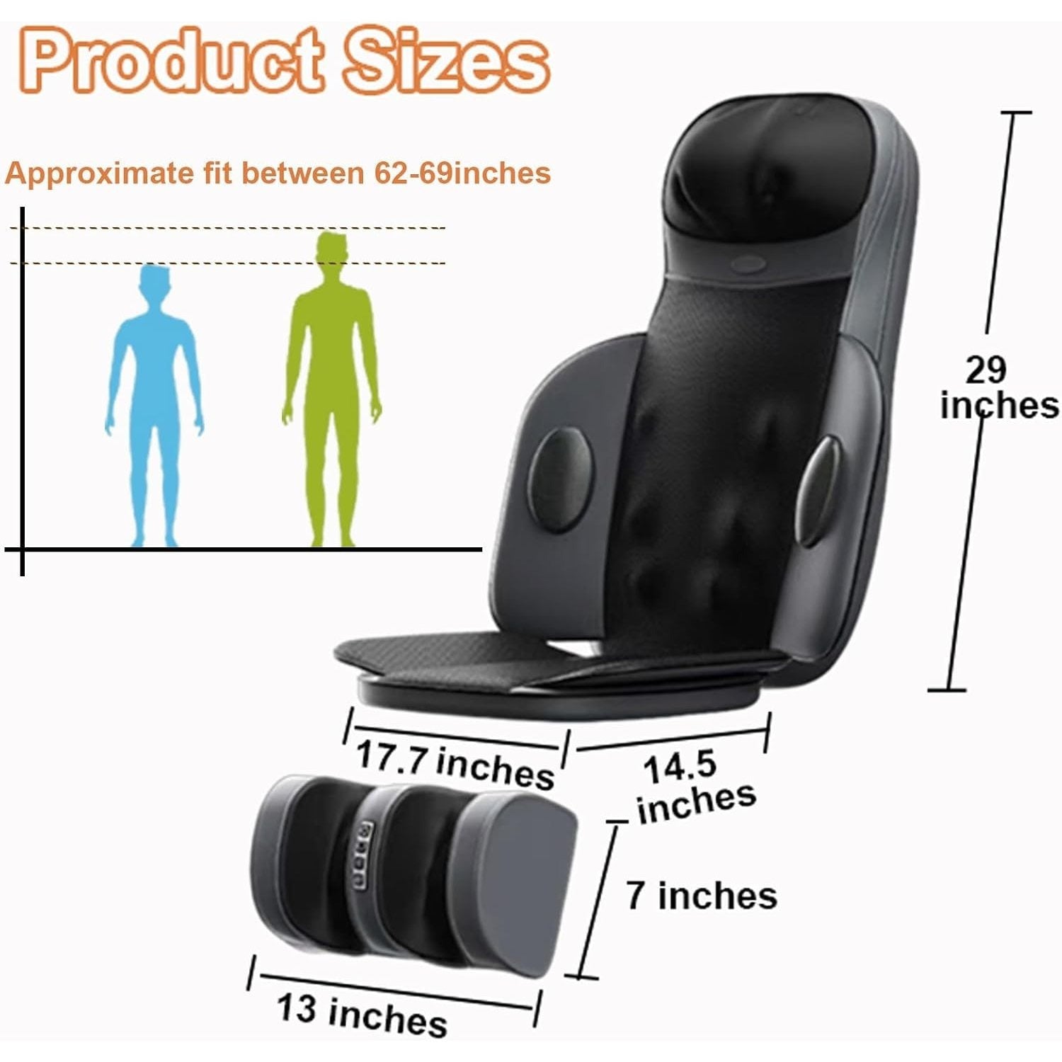 Full Body Massage Cushion for Neck Back & Waist, Vibration Massage Pad, Foldable for Home Office & Car