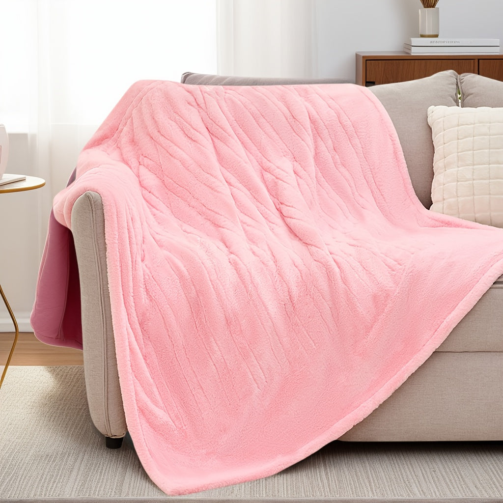Luxury Electric Blanket – Plush Fabric, Multiple Heat Settings, Timer, Washable