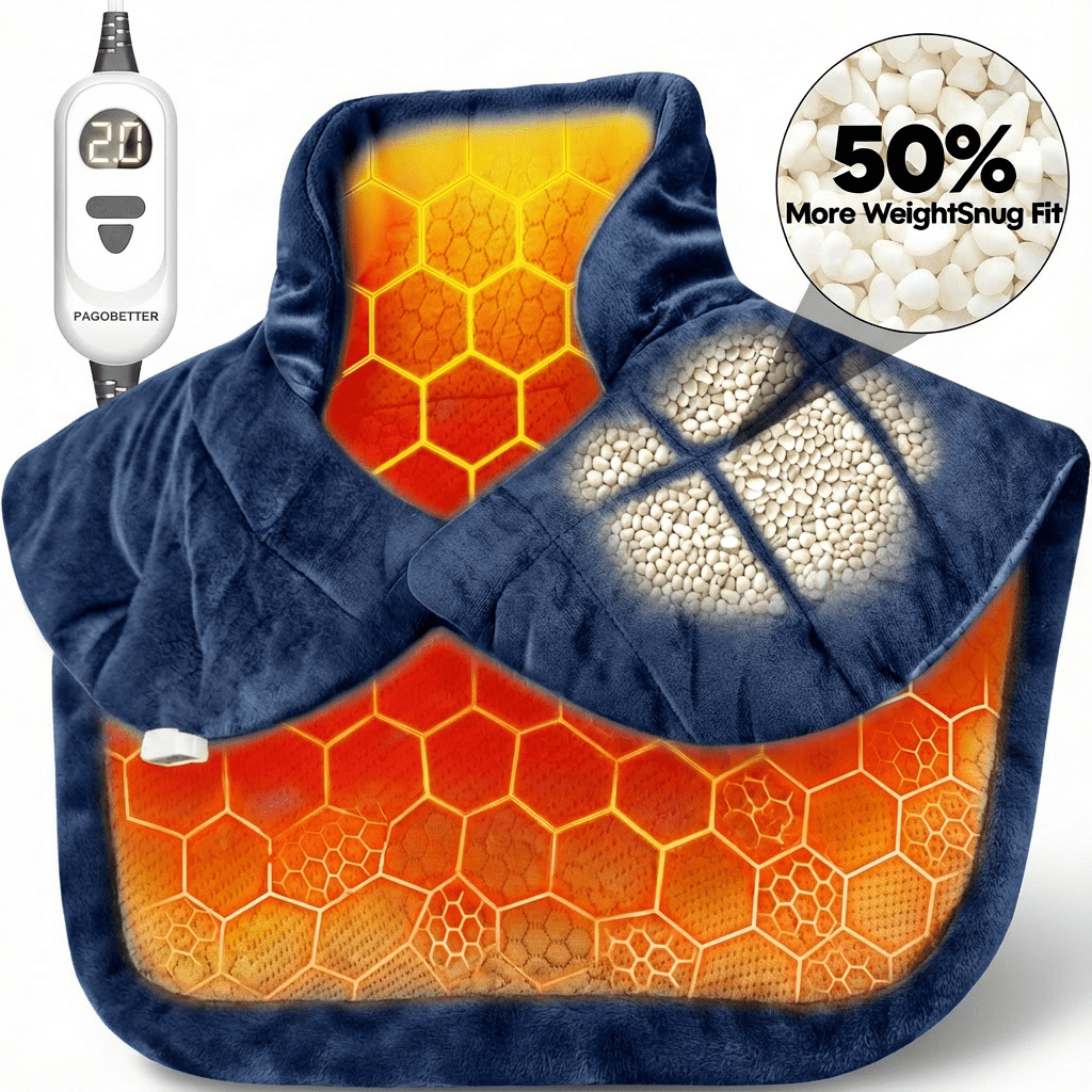 Heated Shawl Heating Pad for Neck & Shoulders – Graphene Fabric, 6 Heat Levels, Auto Shut-Off