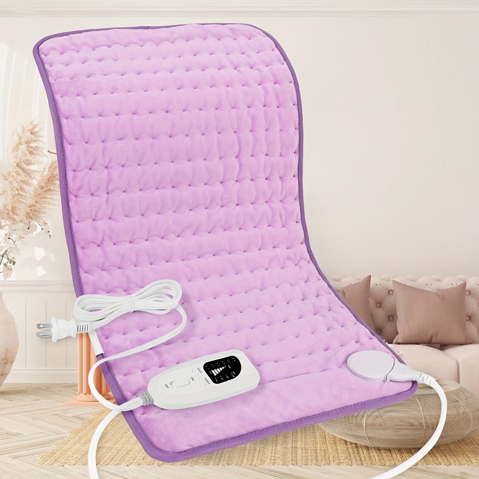 Extra Large Electric Heating Pad – 24×12 in, Fast Heating, 6 Heat Levels, Auto Shut-Off