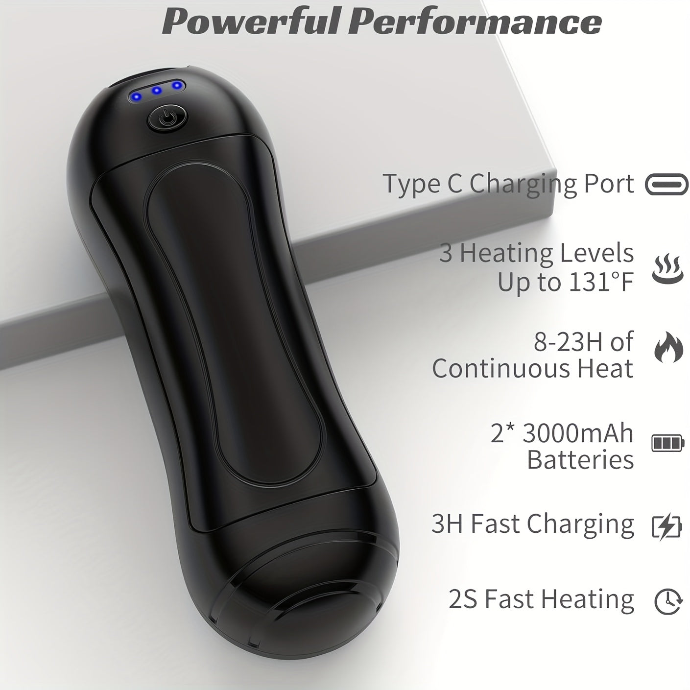 Rechargeable Electric Hand Warmers 2-Pack, USB Powered, Buckle Style, Pocket Size, Continuous Heating, Portable Hand Heater