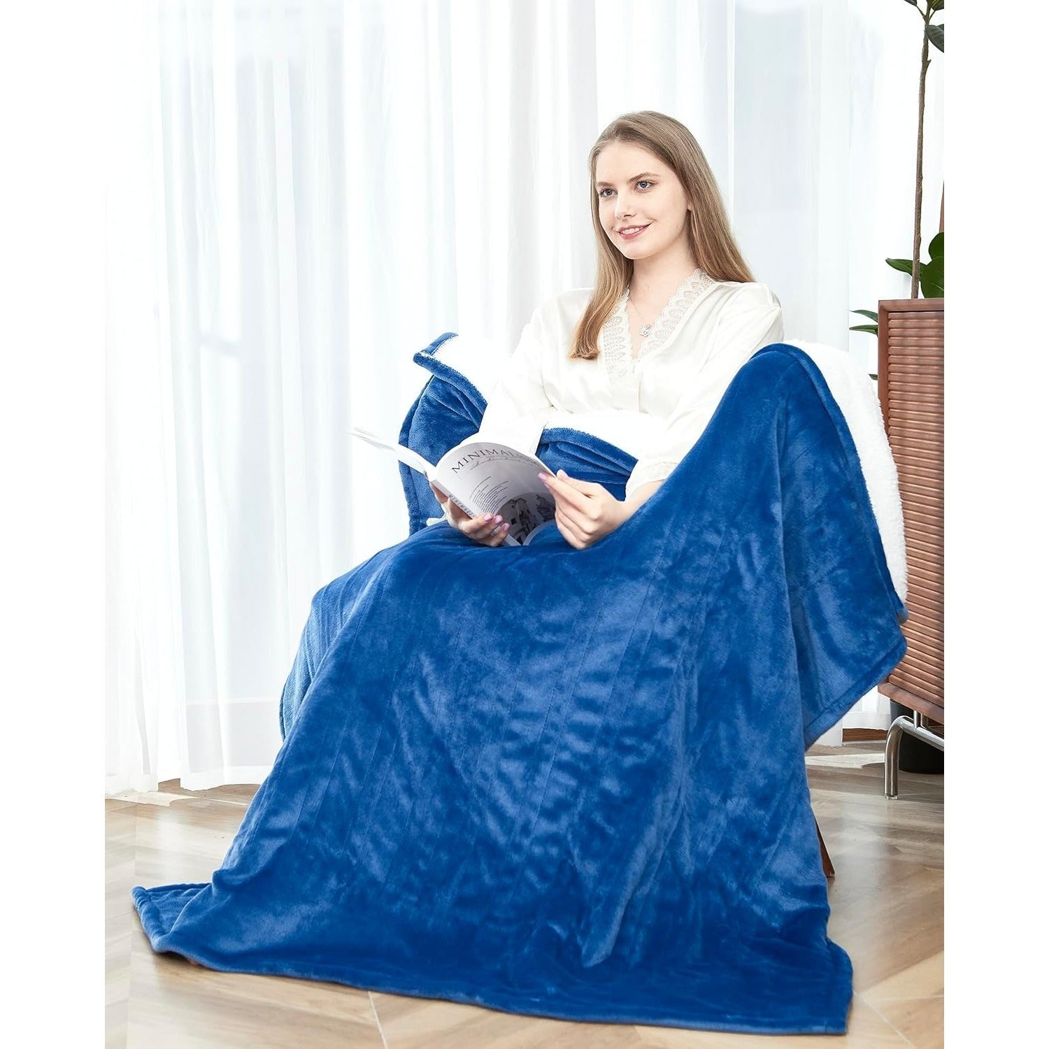 Electric Heated Throw Blanket – Temperature Control, Auto Shut-Off, Machine Washable