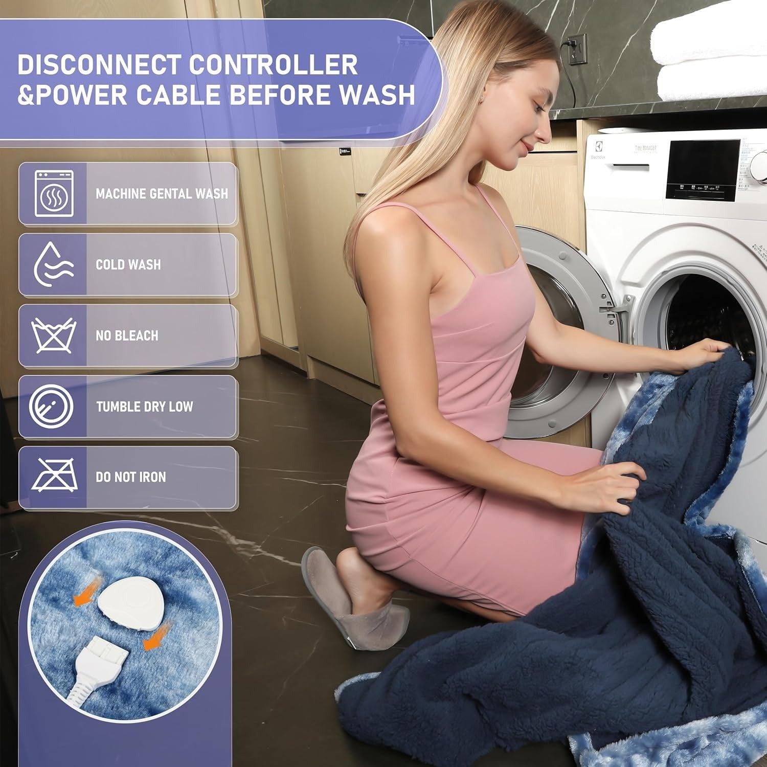 Electric Heated Throw Blanket – Rapid Heating, Adjustable Temperature, Washable