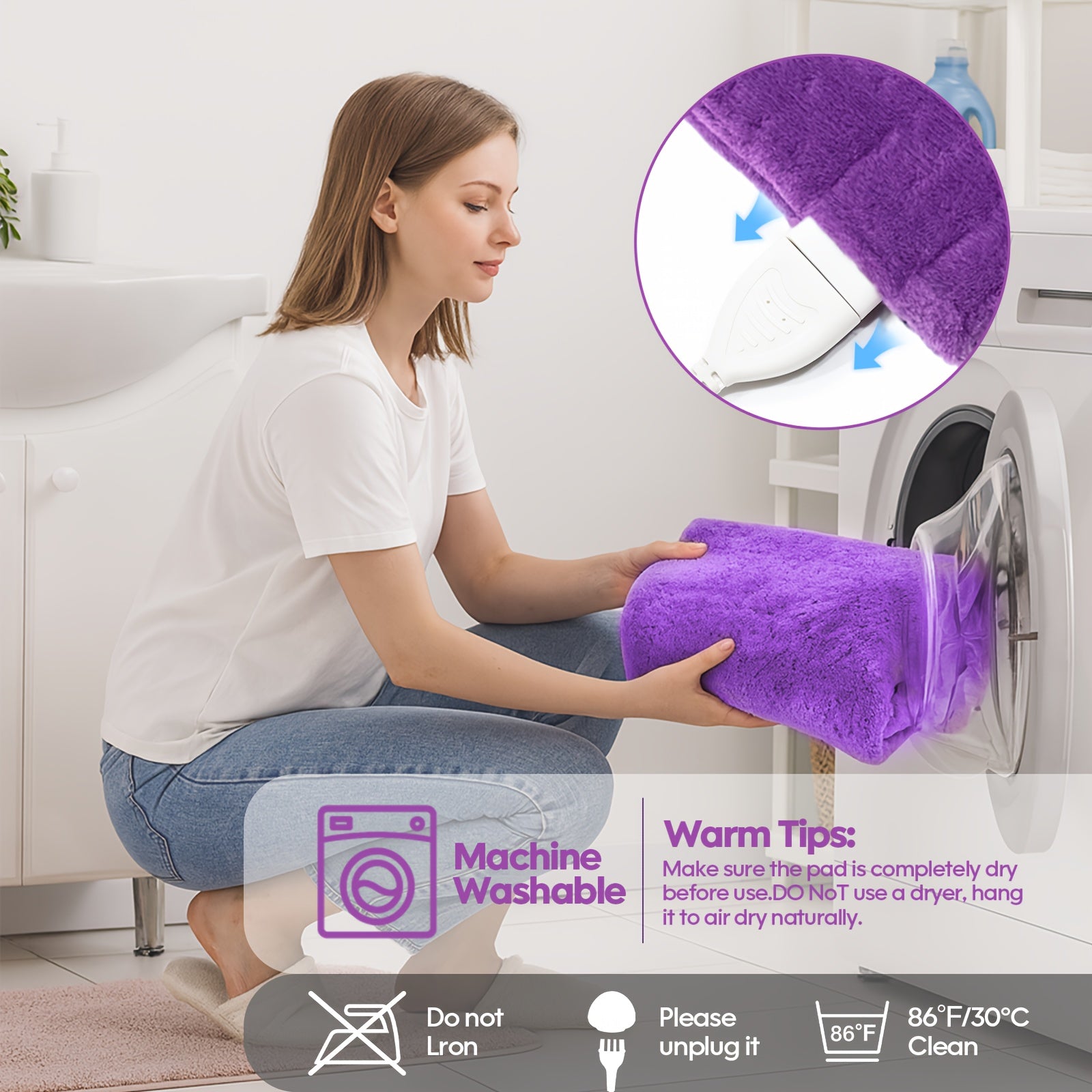 Electric Heating Pad for Back & Body – Ultra-Soft Fabric, Dry & Moist Heat, Auto Shut-Off