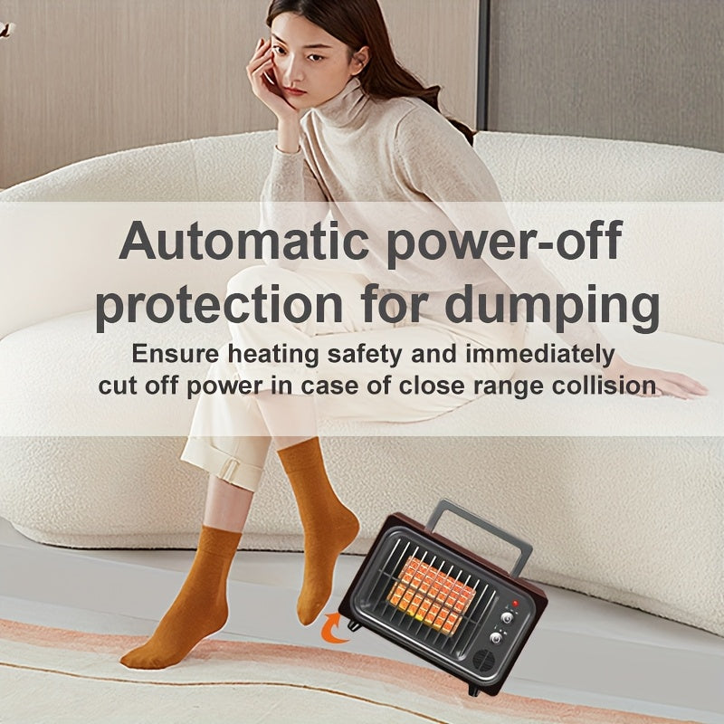 Small Ceramic Space Heater for Indoor Use – Portable Electric Heater with Safety Shut-Off