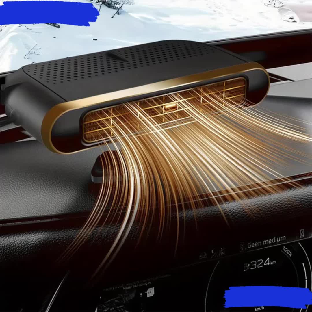 12V Car Heater & Defogger, 2-in-1 Portable Vehicle Heating Device for Windshield Defrosting