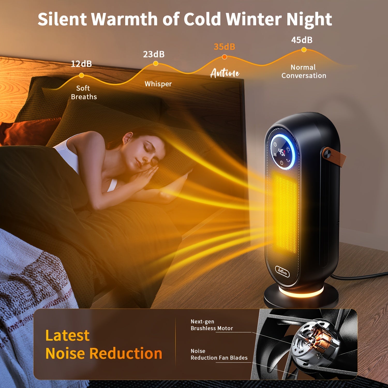 1500W Indoor Electric Space Heater – Portable Heater with Remote Control, Digital Display & Overheat Protection