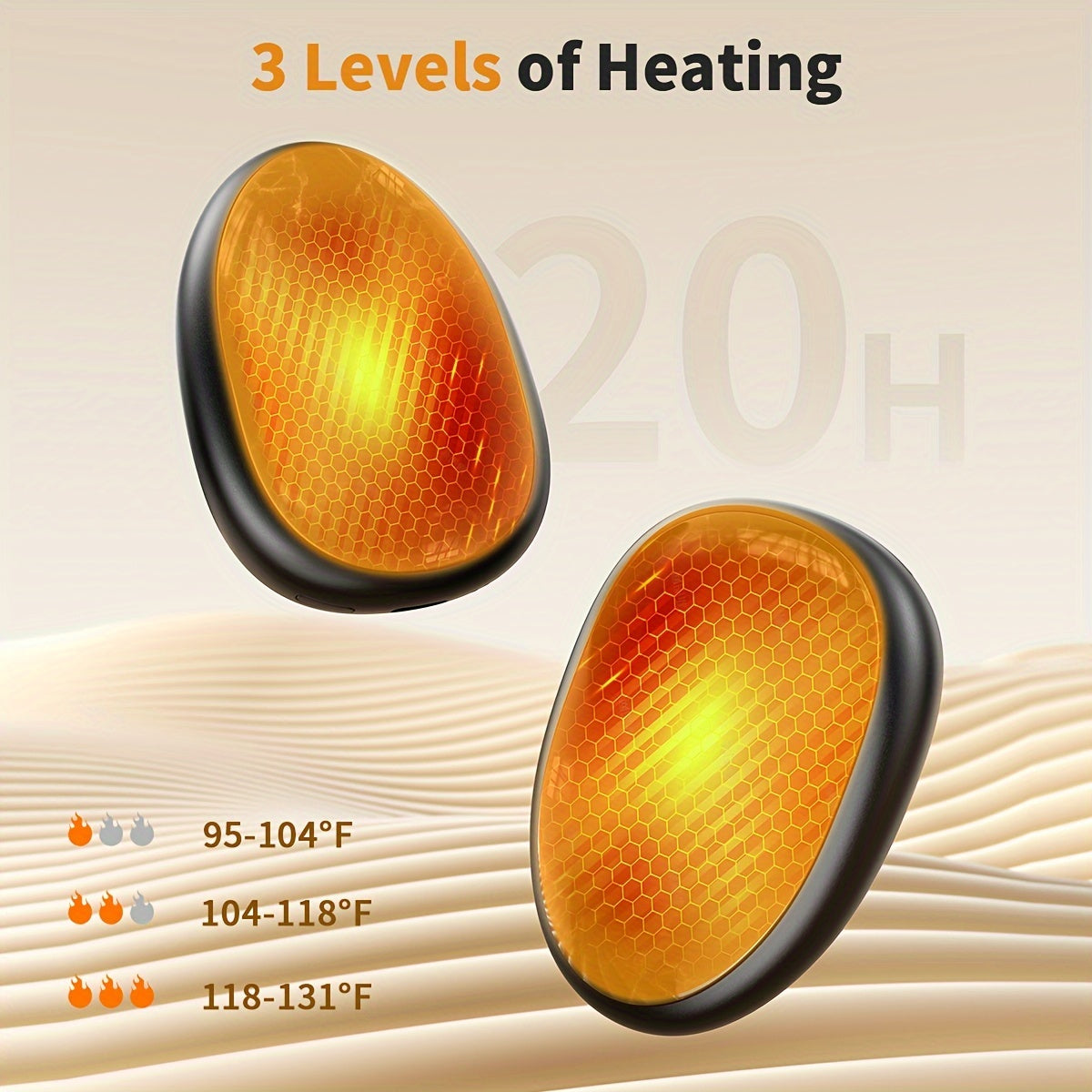 Rechargeable Electric Hand Warmers 2-Pack, Magnetic 2-in-1 Design, 3 Heat Settings, Portable Pocket Hand Heater