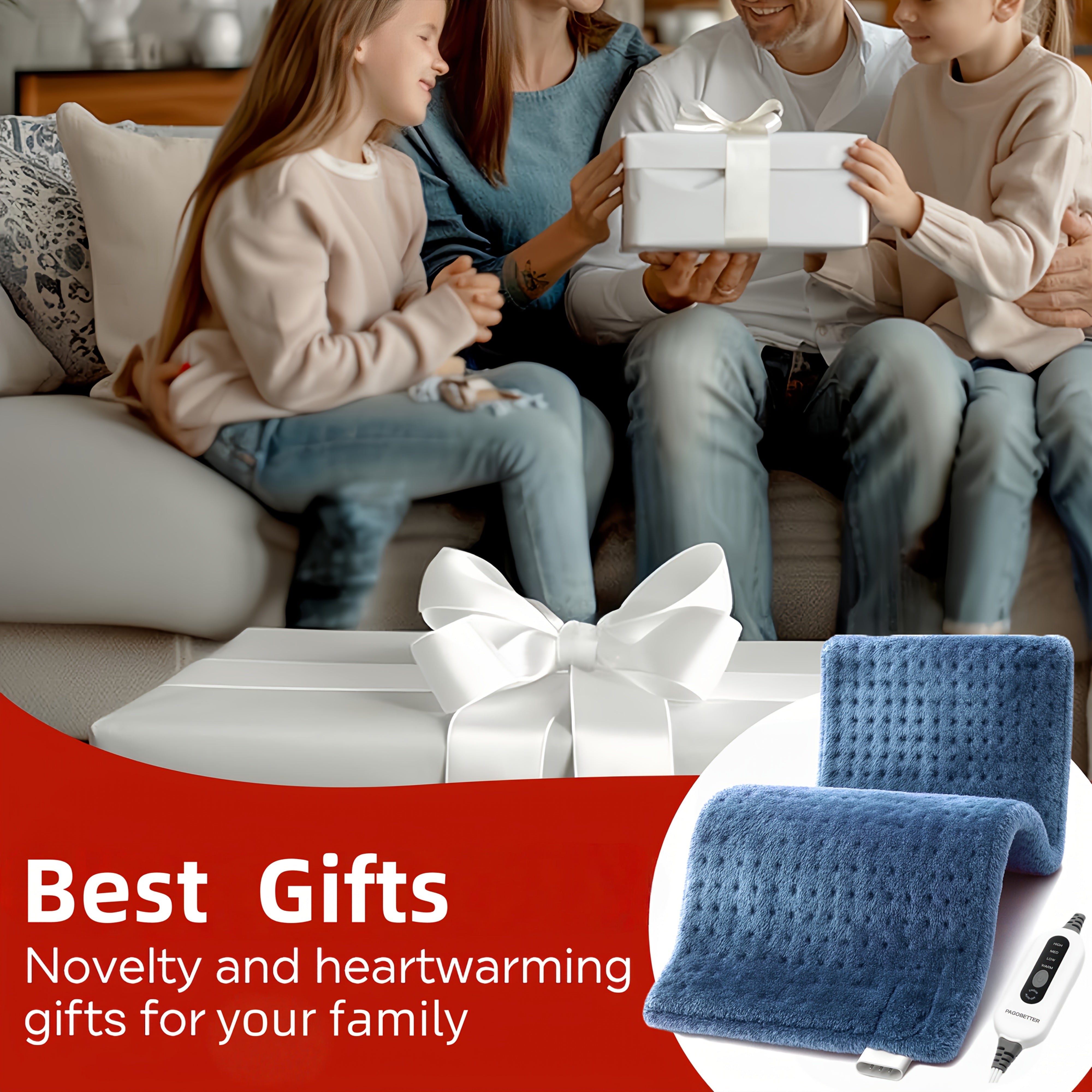 Heating Pad for Back & Body – Ultra-Soft Fabric, Dry & Moist Heat