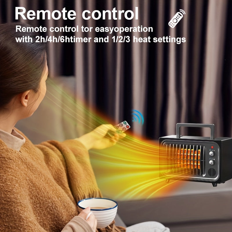 Small Ceramic Space Heater for Indoor Use – Portable Electric Heater with Safety Shut-Off
