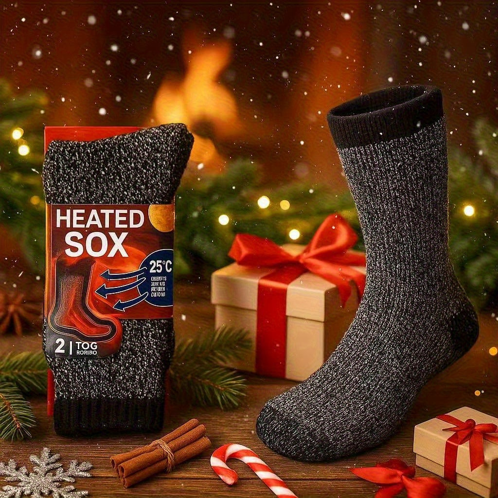 Thermal Winter Socks, Thick Cushioned Insulated Socks for Cold Weather, Unisex Size 10–13