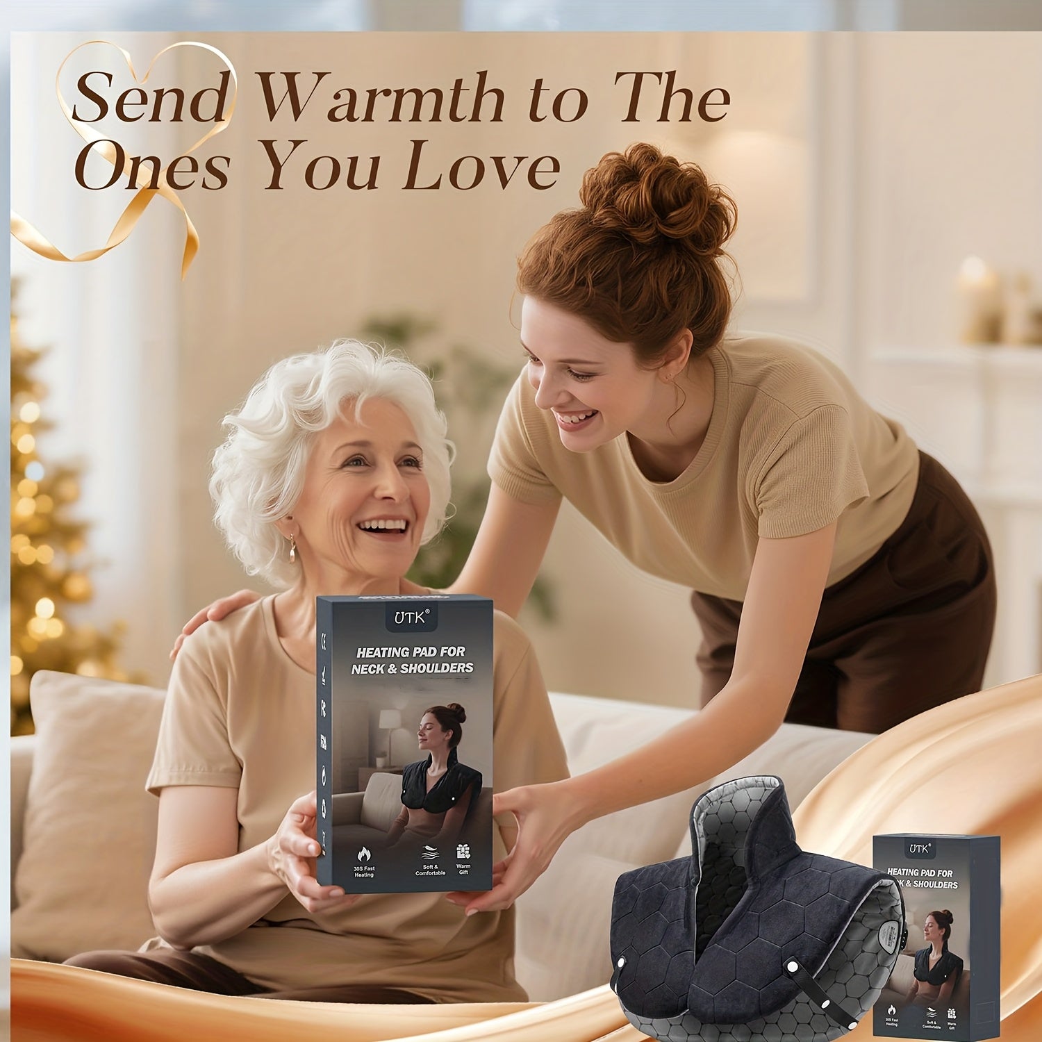 Electric Heating Pad for Neck & Shoulders – 24×20 in, Adjustable Straps, Auto Shut-Off