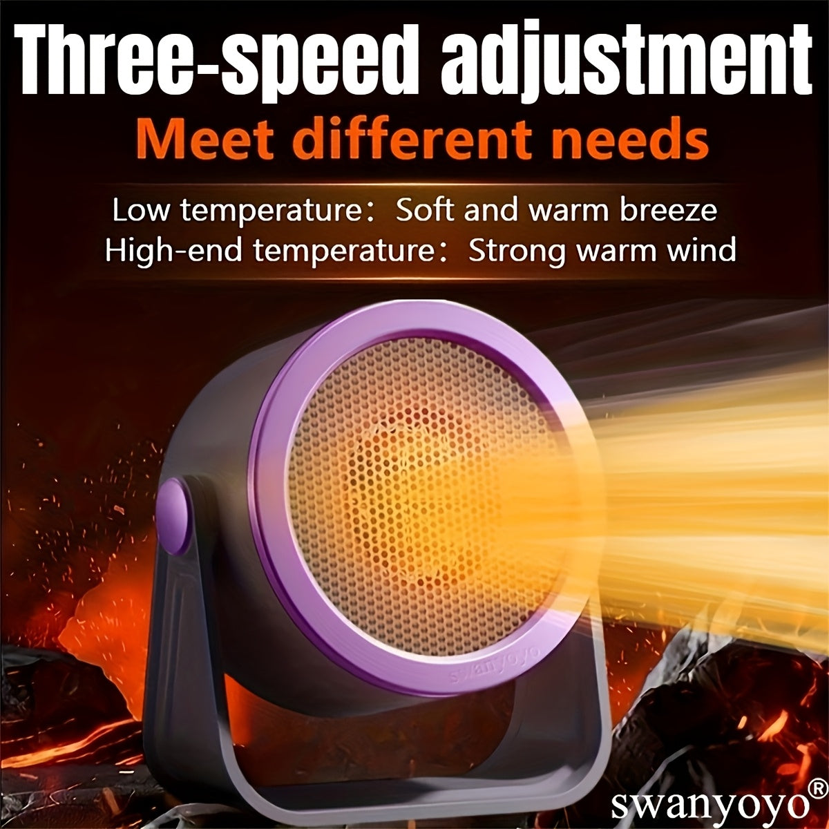 Desktop Electric Space Heater for Indoor Use – Portable Mini Heater with Adjustable Temperature