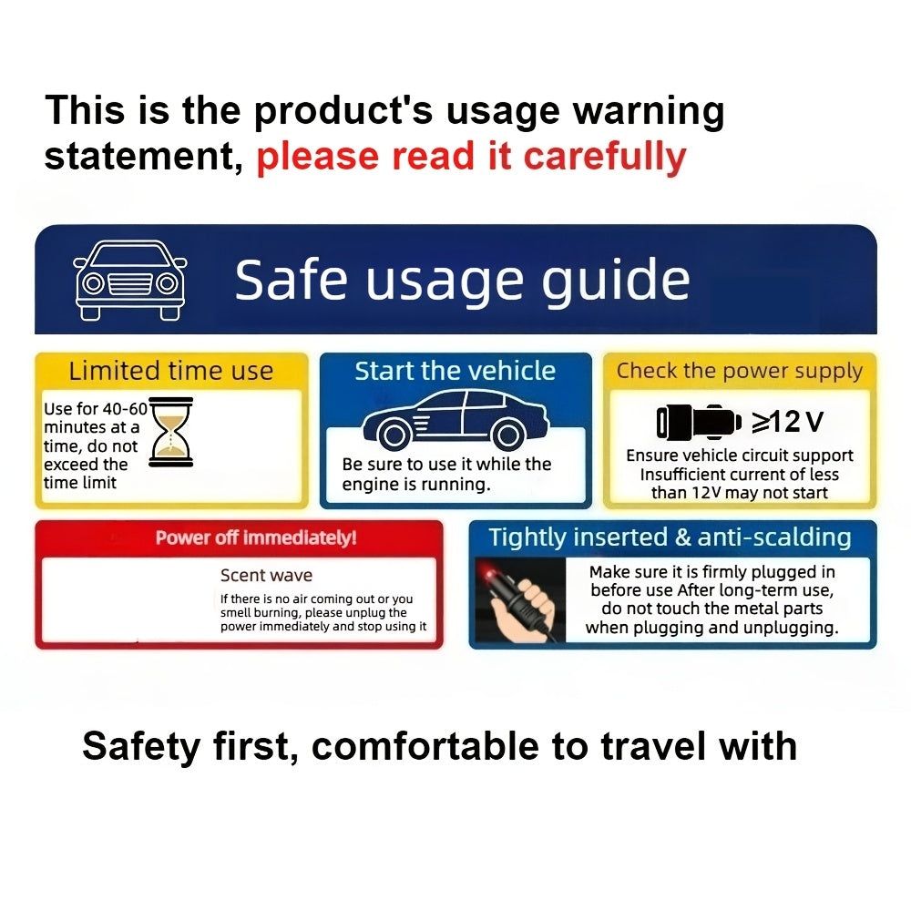 Portable Car Windshield Heater & Defroster, Quick Heating and Cooling Fan for Small and Large Vehicles