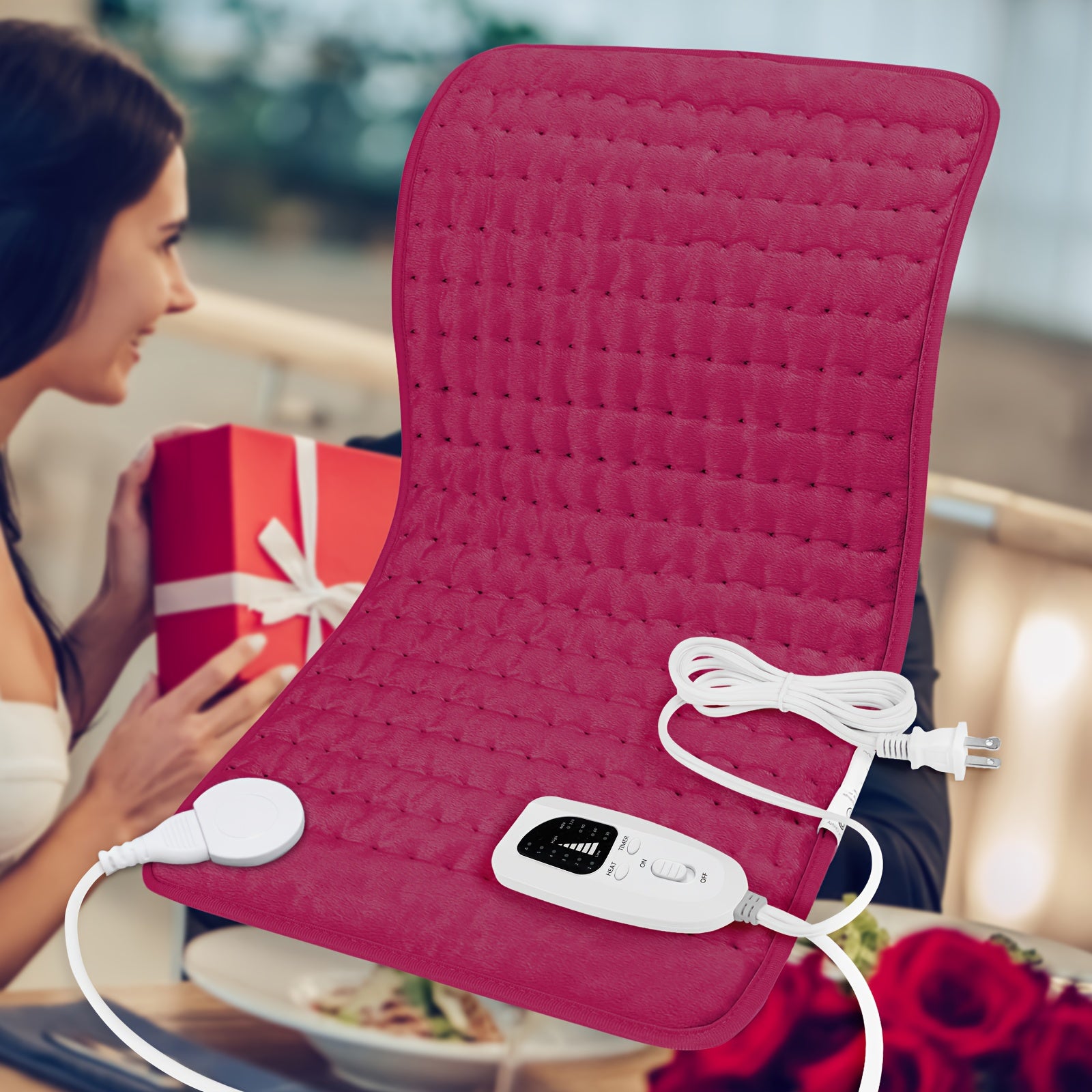 Electric Heating Pad for Back & Body – 6 Heat Levels, Machine Washable