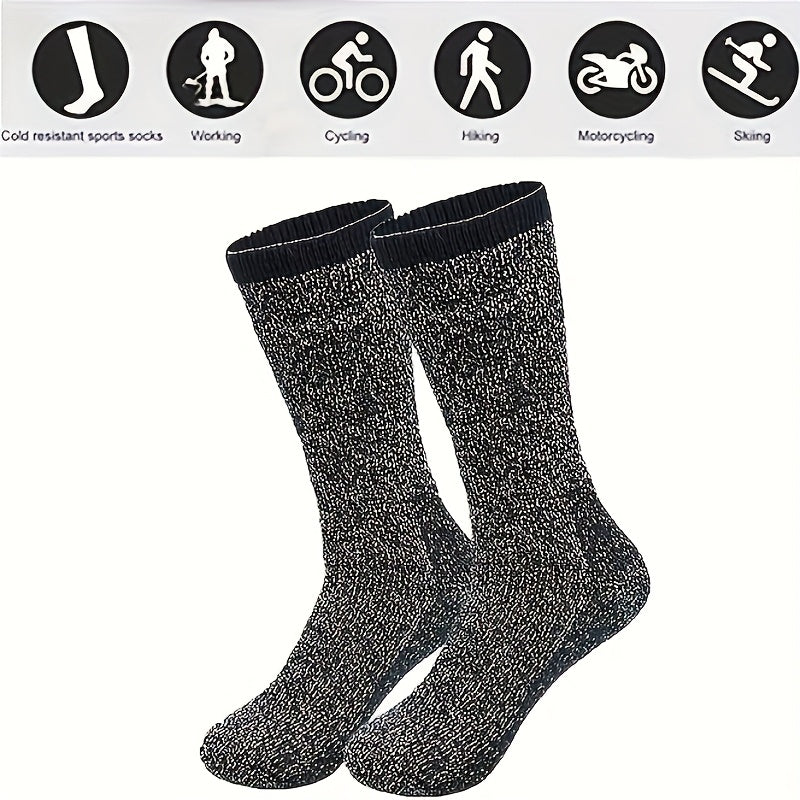 Thermal Winter Socks, Thick Cushioned Insulated Socks for Cold Weather, Unisex Size 10–13