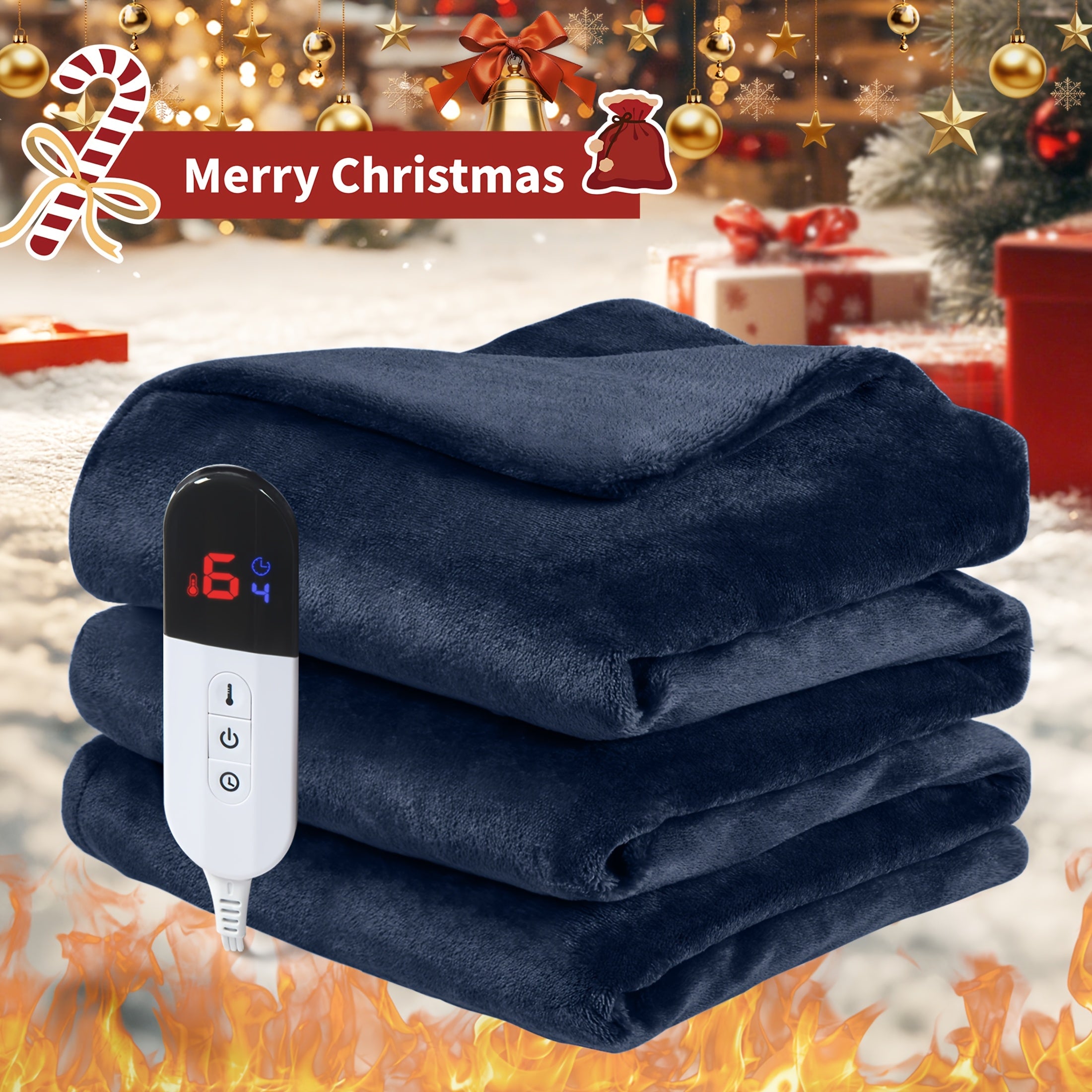 Electric Blanket – Double-Sided Flannel, Adjustable Heat Levels, Machine Washable