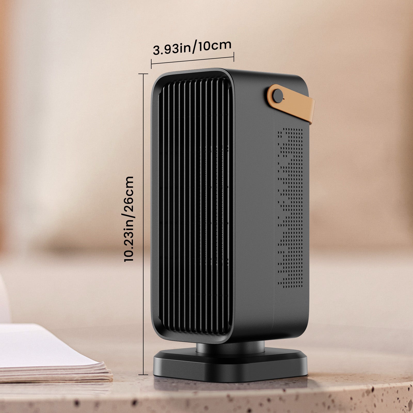 600–1200W PTC Ceramic Space Heater, Quiet Portable Electric Heater with Tip-Over & Overheat Protection for Home & Office