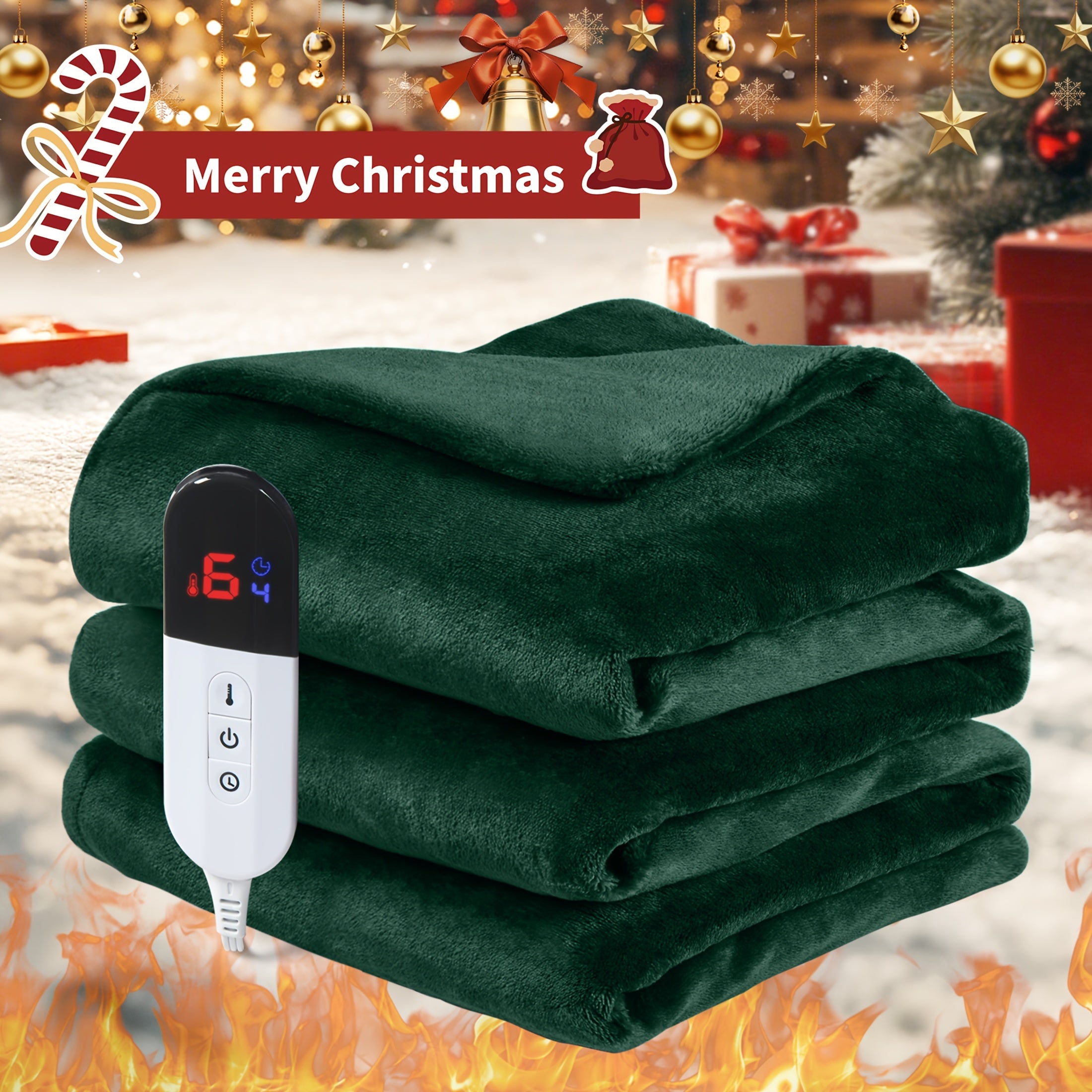 Electric Blanket – Double-Sided Flannel, Adjustable Heat Levels, Machine Washable