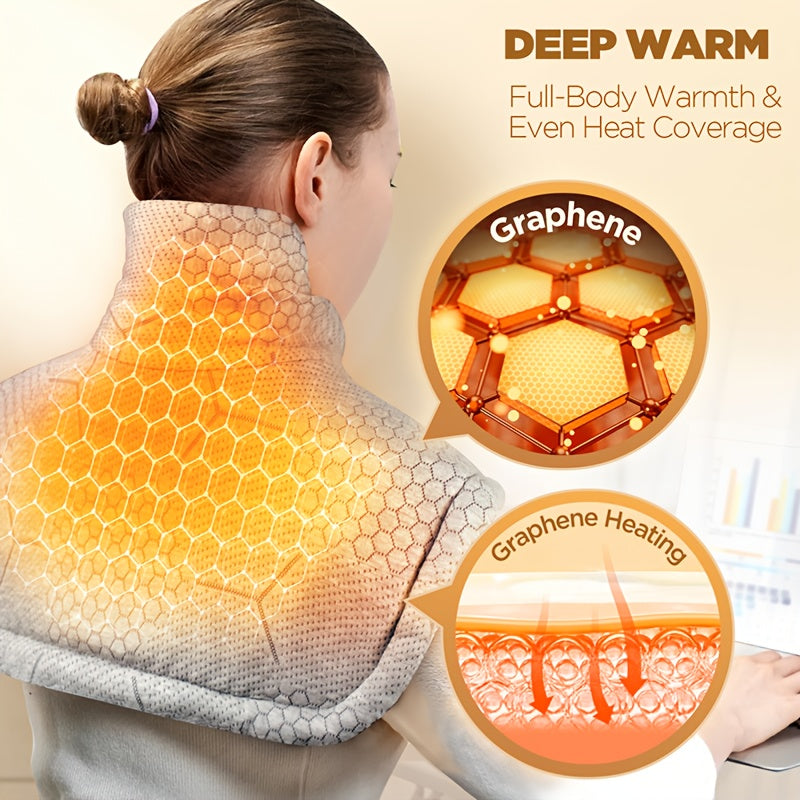 Weighted Heating Pad for Neck & Shoulders – Graphene Fabric, 6 Heat Levels, Auto Shut-Off