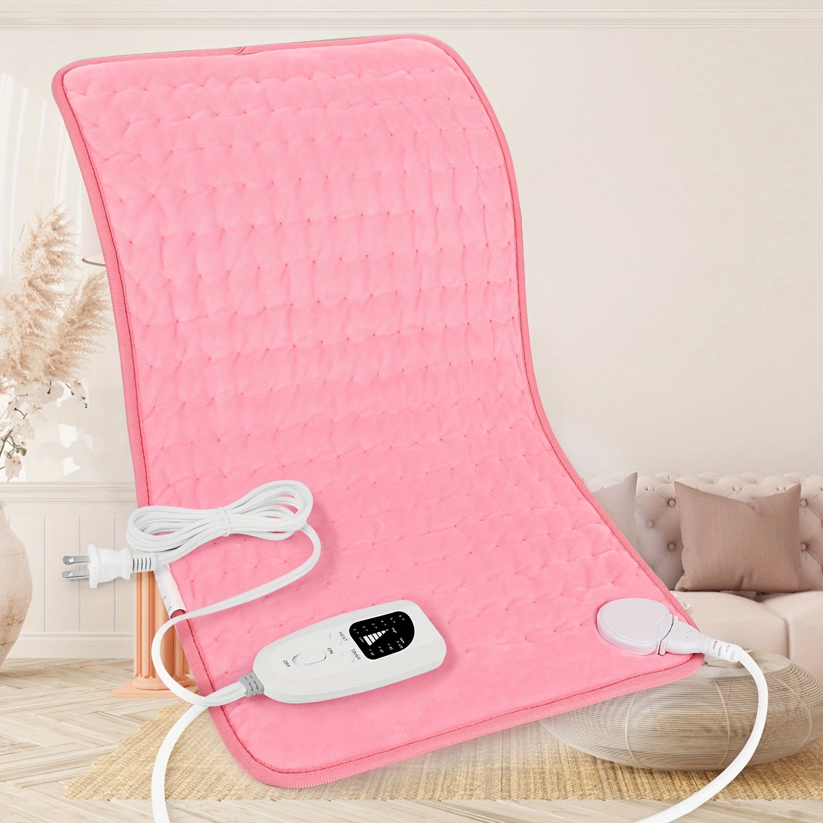 Extra Large Electric Heating Pad – 24×12 in, Fast Heating, 6 Heat Levels, Auto Shut-Off