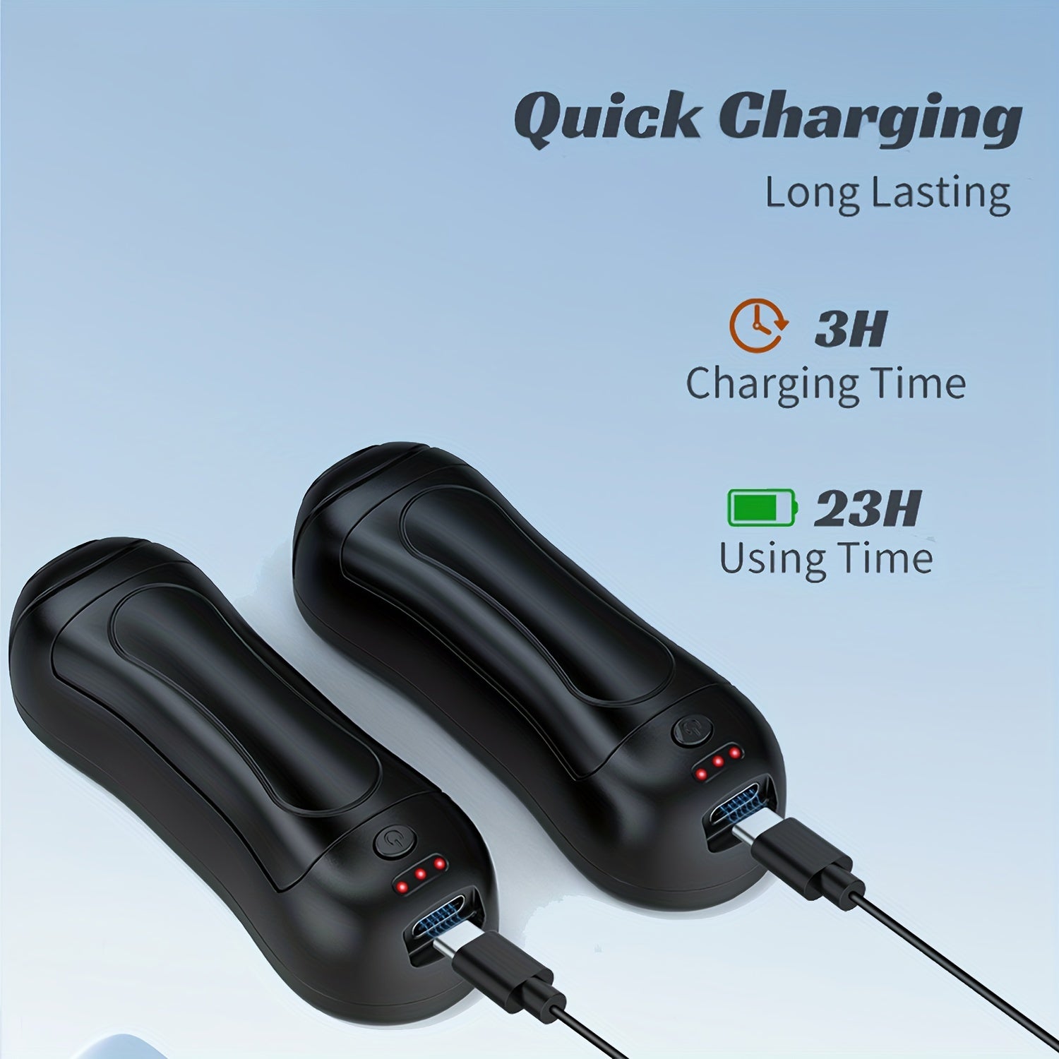 Rechargeable Magnetic Hand Warmers 2-Pack, Dual-Sided Electric Pocket Heater, USB Powered, Portable Design