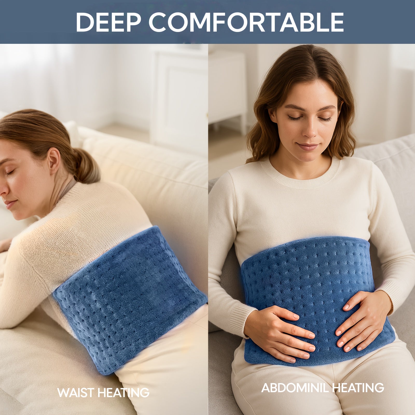 Electric Heating Pad for Back & Legs – Graphene Heating, Thick Flannel, Machine Washable