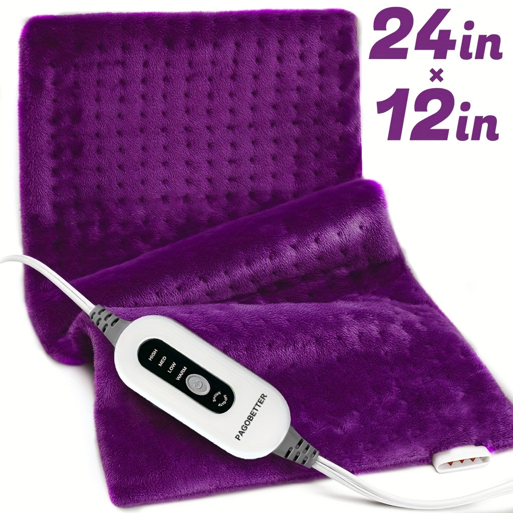 Electric Heating Pad for Back & Legs – Graphene Heating, Thick Flannel, Machine Washable