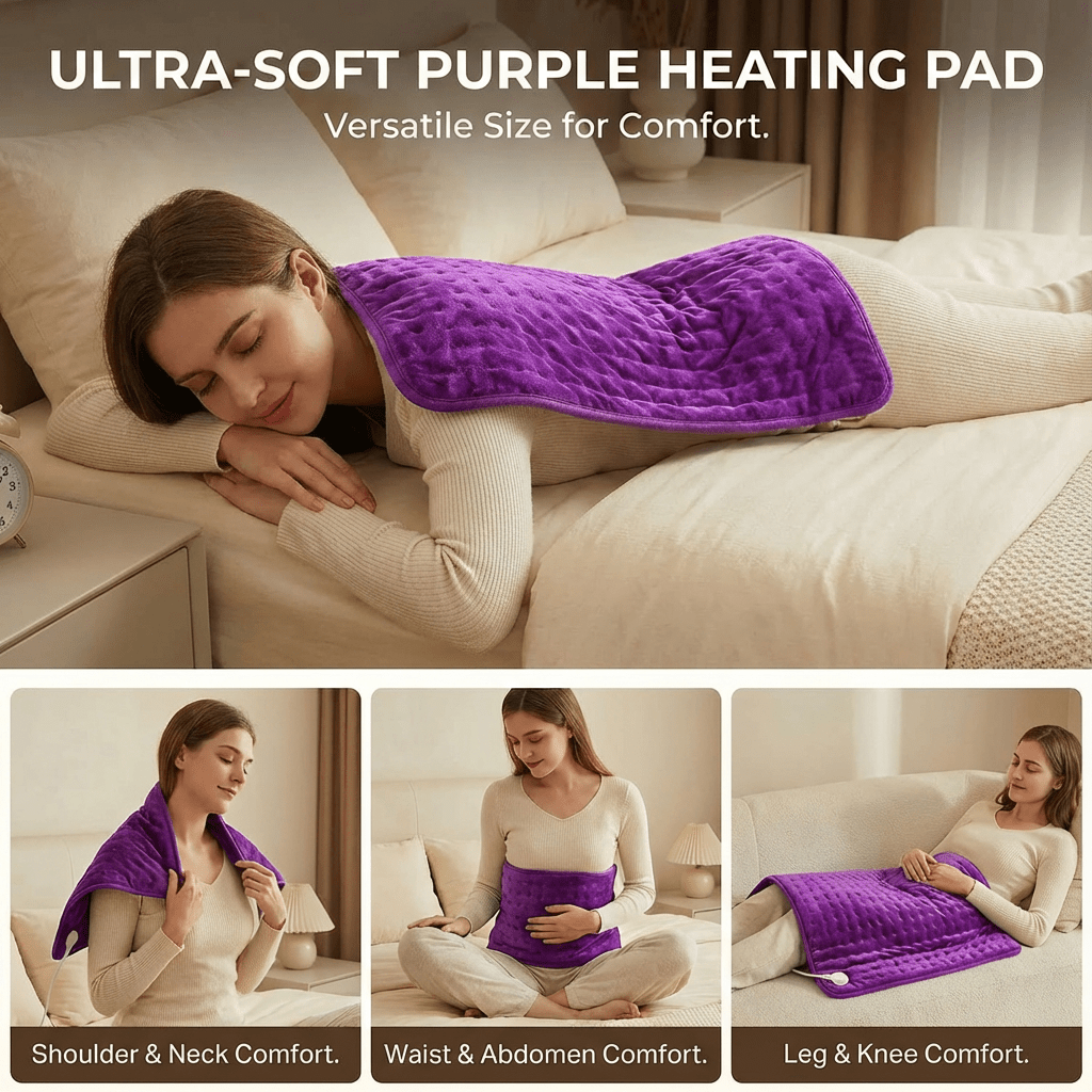 Extra Large Electric Heating Pad – 24×12 in, 6 Heat Levels, Fast Heating, Auto Shut-Off