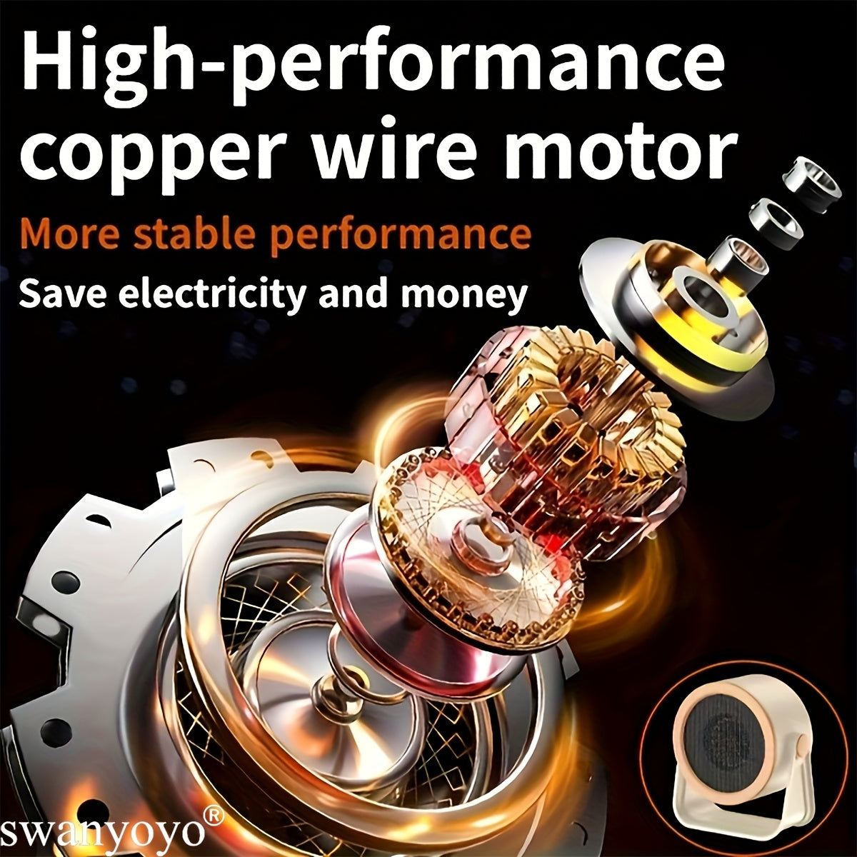 Desktop Electric Space Heater for Indoor Use – Portable Mini Heater with Adjustable Temperature