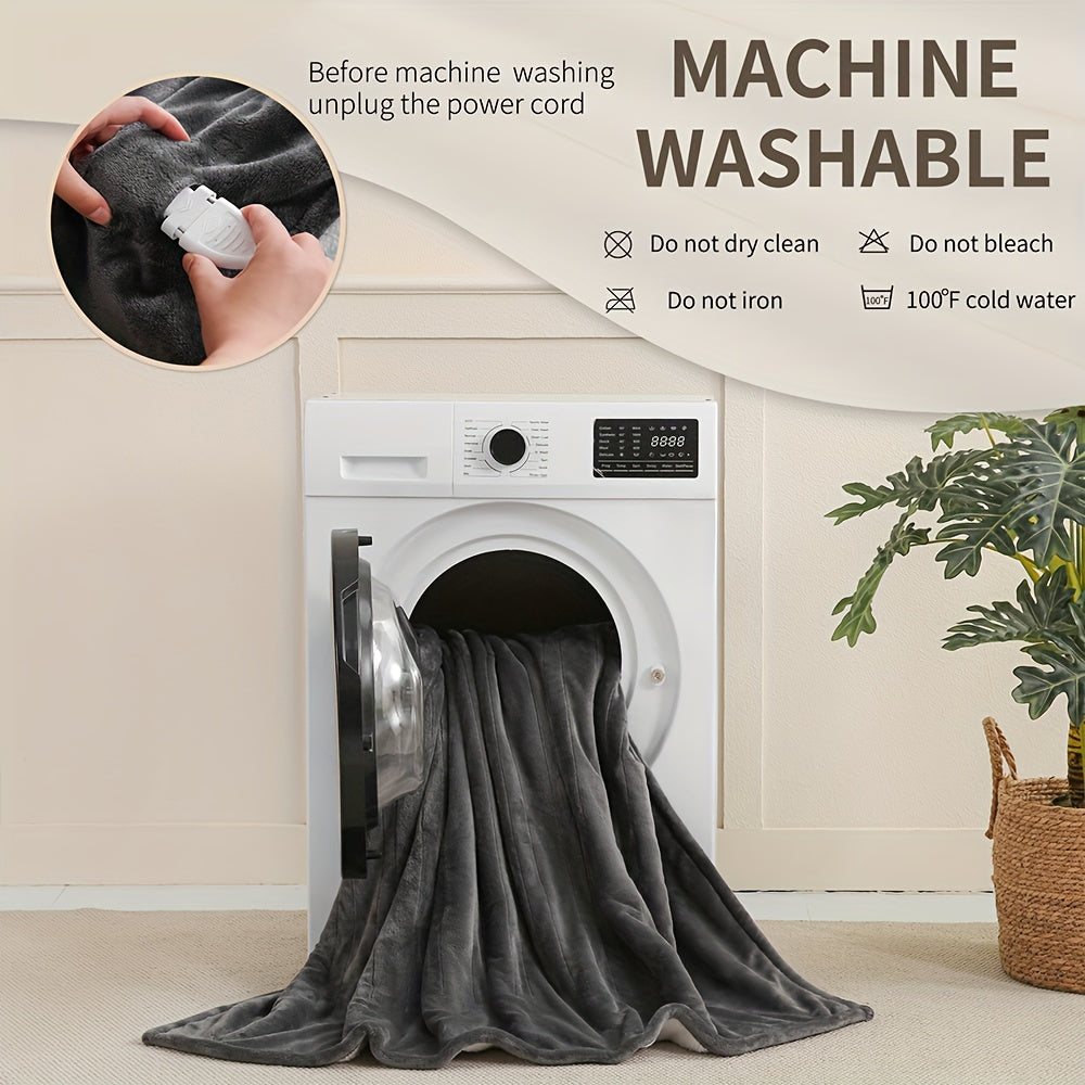 Extra Large Electric Heated Blanket – Dual Controller, Adjustable Heat, Washable