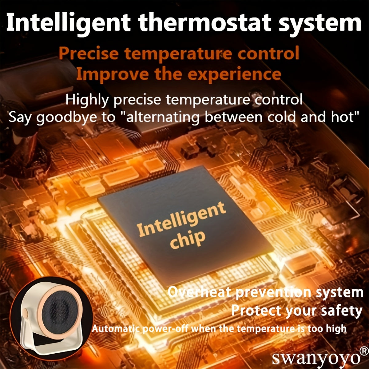 Desktop Electric Space Heater for Indoor Use – Portable Mini Heater with Adjustable Temperature