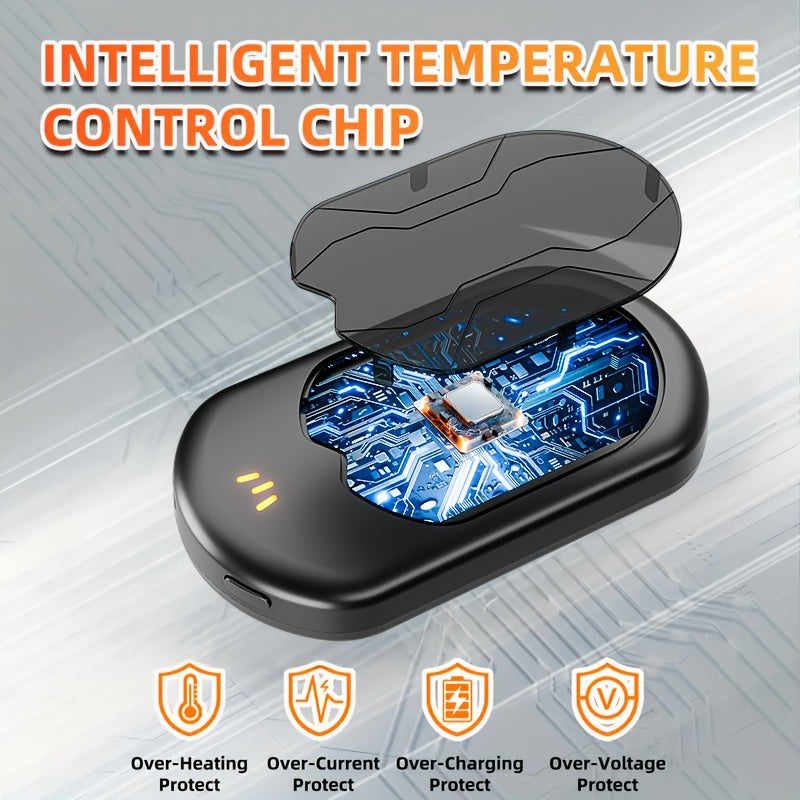 USB Electric Hand Warmer with Digital Display, Dual Heat Modes, Portable Pocket Hand Heater for Indoor & Outdoor Use