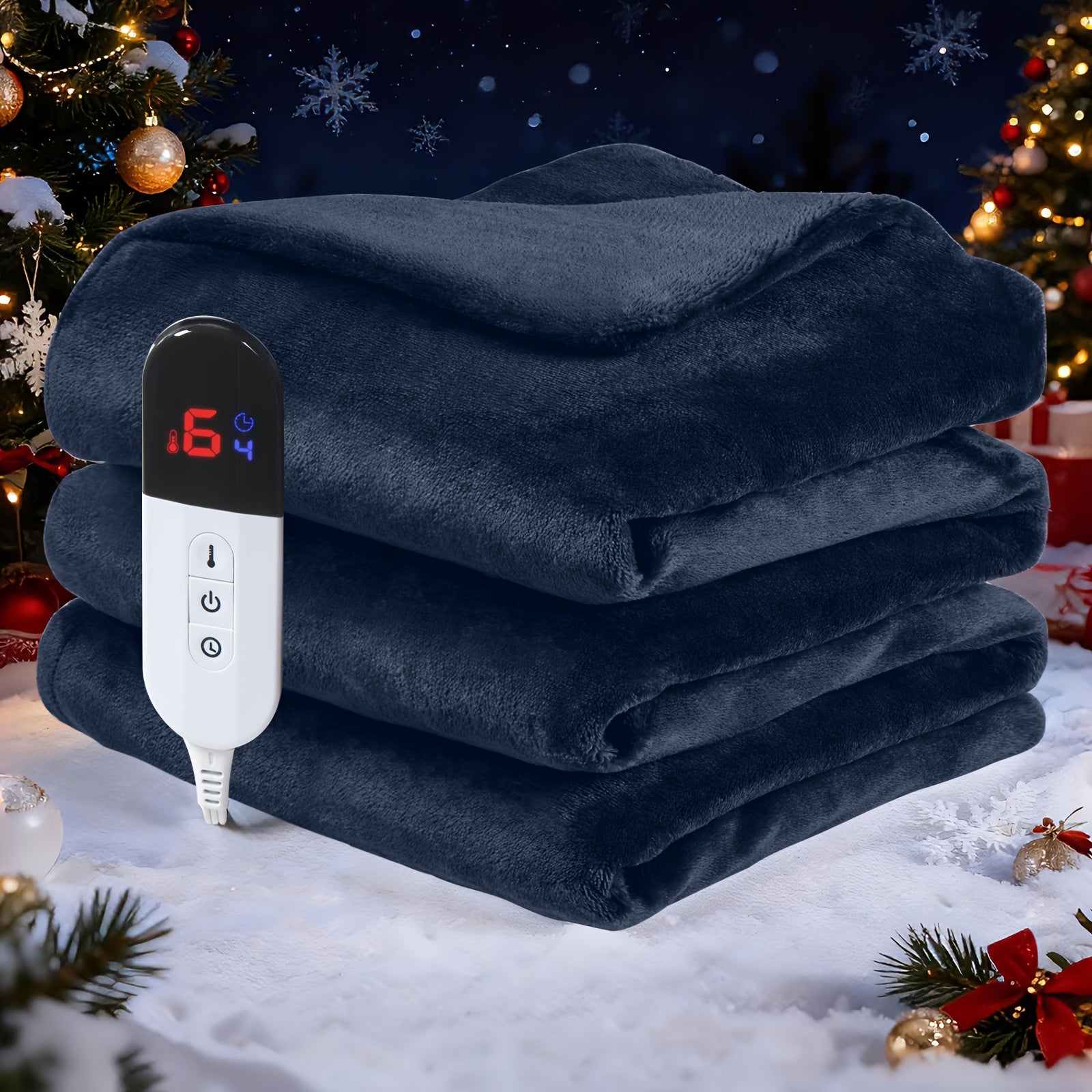 Electric Heated Blanket – Flannel Fabric, Adjustable Heat Levels, Auto Shut-Off