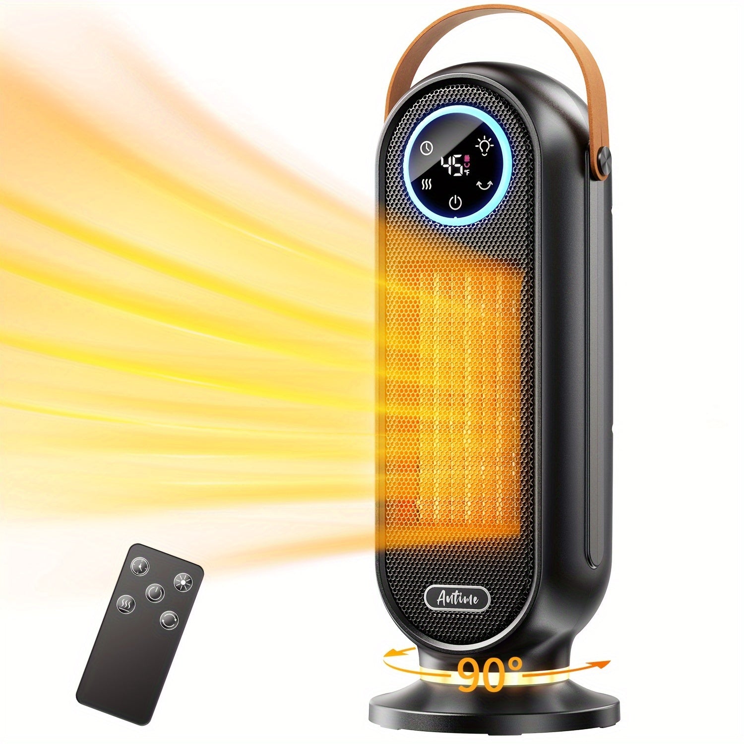 1500W Indoor Electric Space Heater – Portable Heater with Remote Control, Digital Display & Overheat Protection