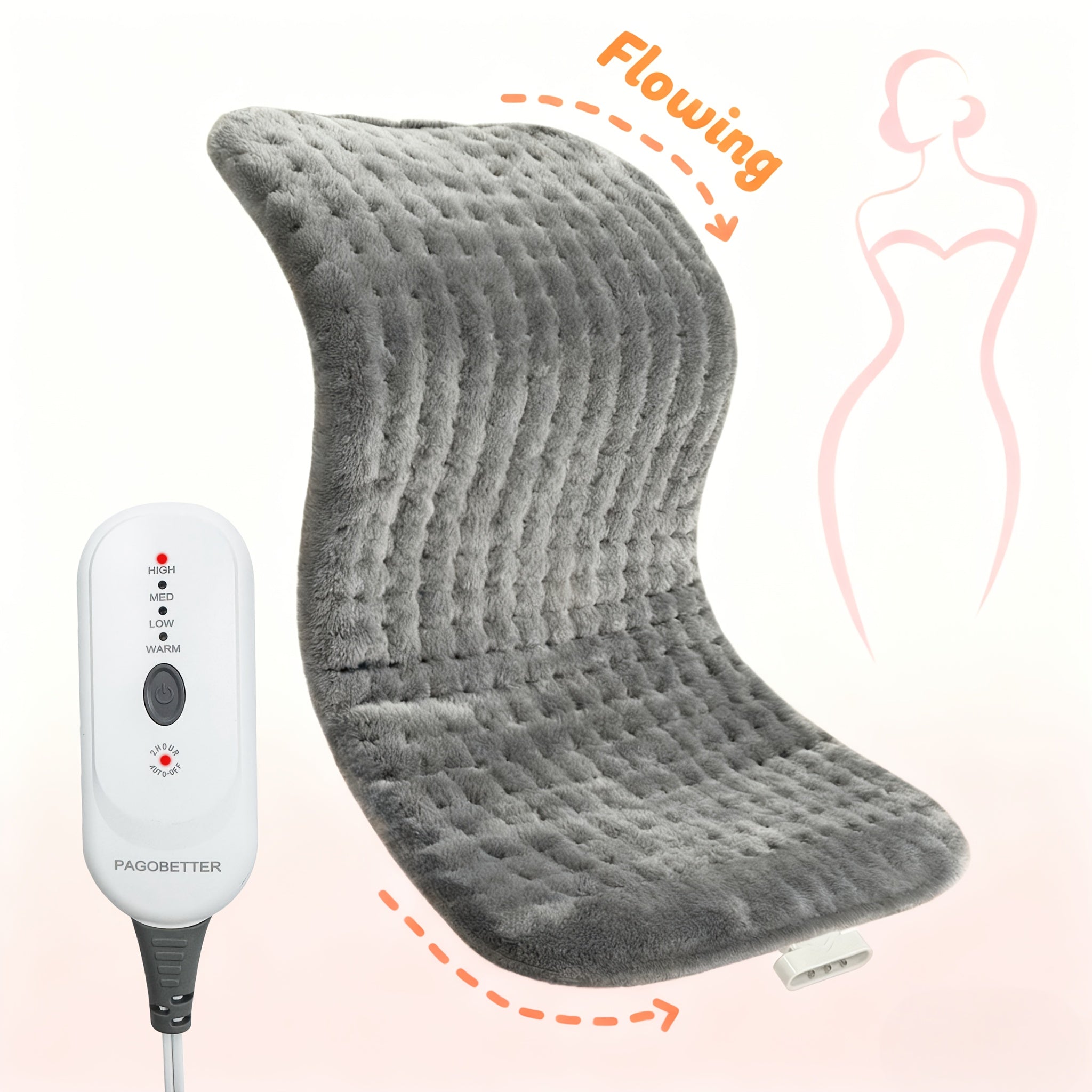 Electric Heating Pad for Back & Legs – Graphene Heating, Thick Flannel, Machine Washable