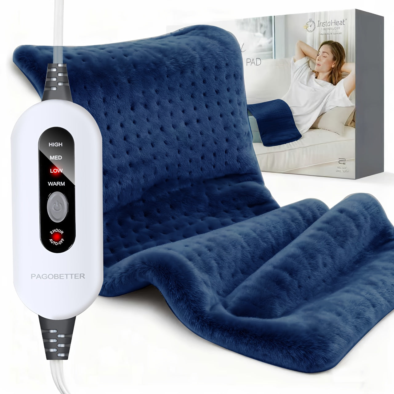 Electric Heating Pad for Back & Abdomen – Adjustable Heat, Auto Shut-Off