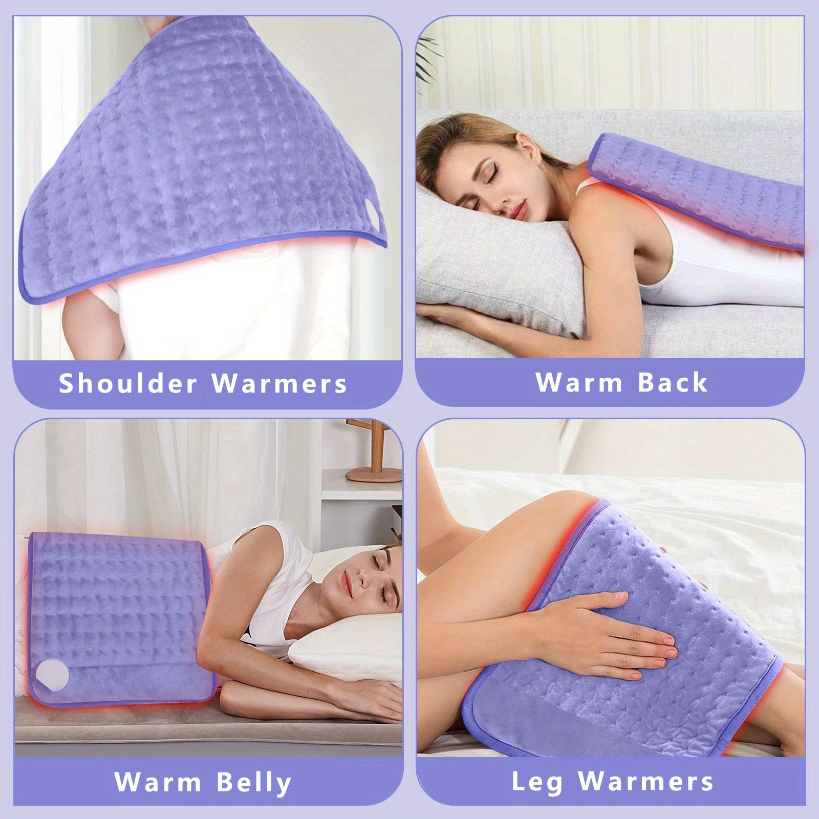 Electric Heating Pad for Back & Body – 24×12 in, 3 Heat Levels, Dry & Moist Heat, Auto Shut-Off