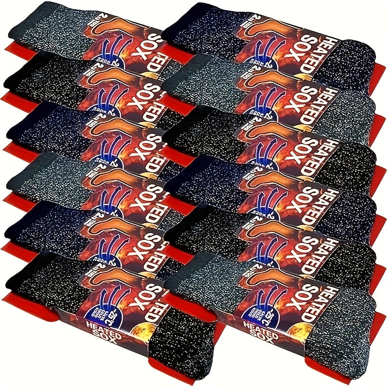 Thermal Winter Socks, Thick Cushioned Insulated Socks for Cold Weather, Unisex Size 10–13