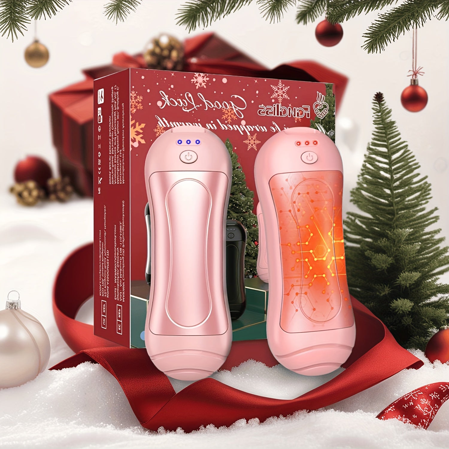 Rechargeable Magnetic Hand Warmers 2-Pack, Dual-Sided Electric Pocket Heater, USB Powered, Portable Design