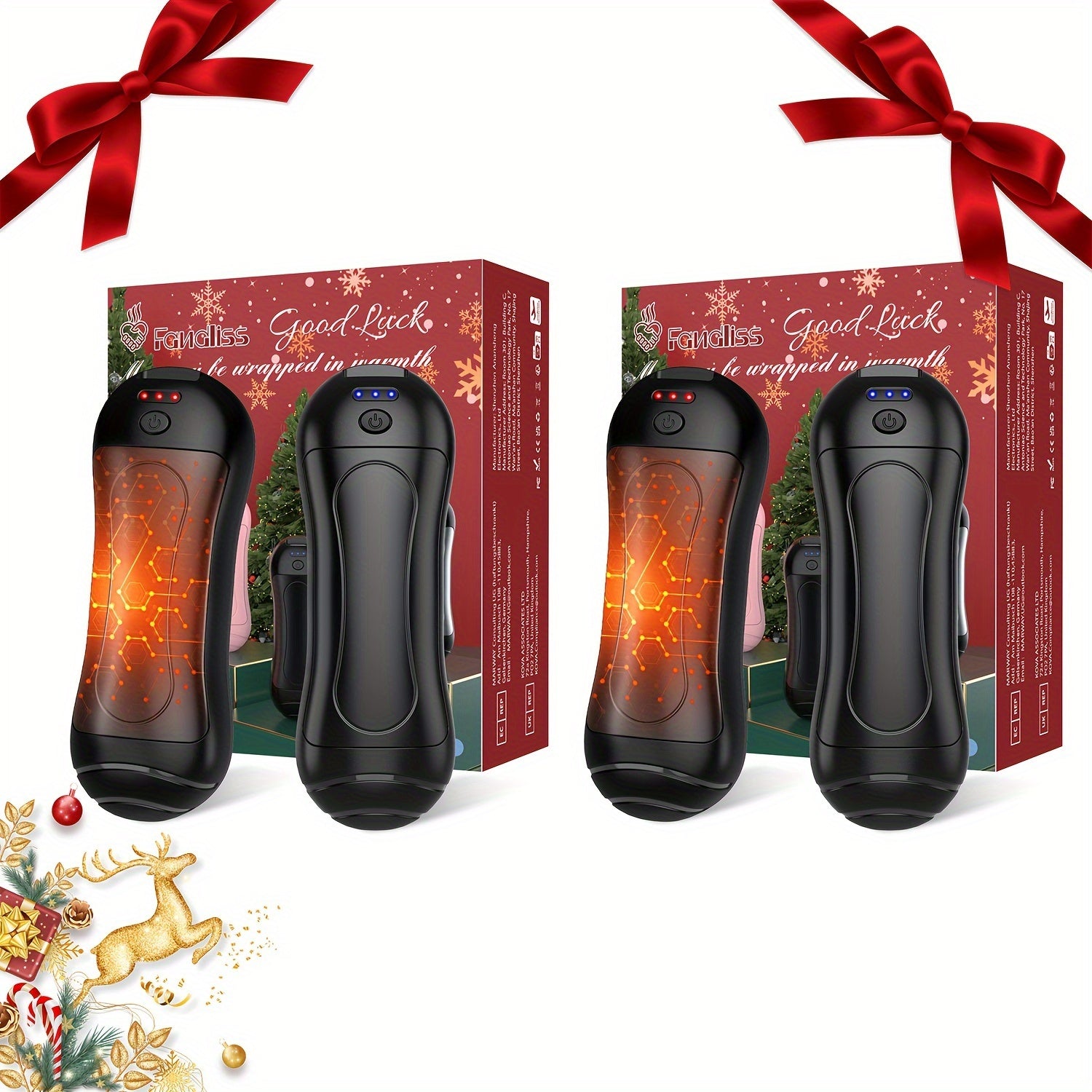 Rechargeable Magnetic Hand Warmers 2-Pack, Pocket Size Electric Hand Heater, 3 Heat Levels, Portable for Outdoor Use
