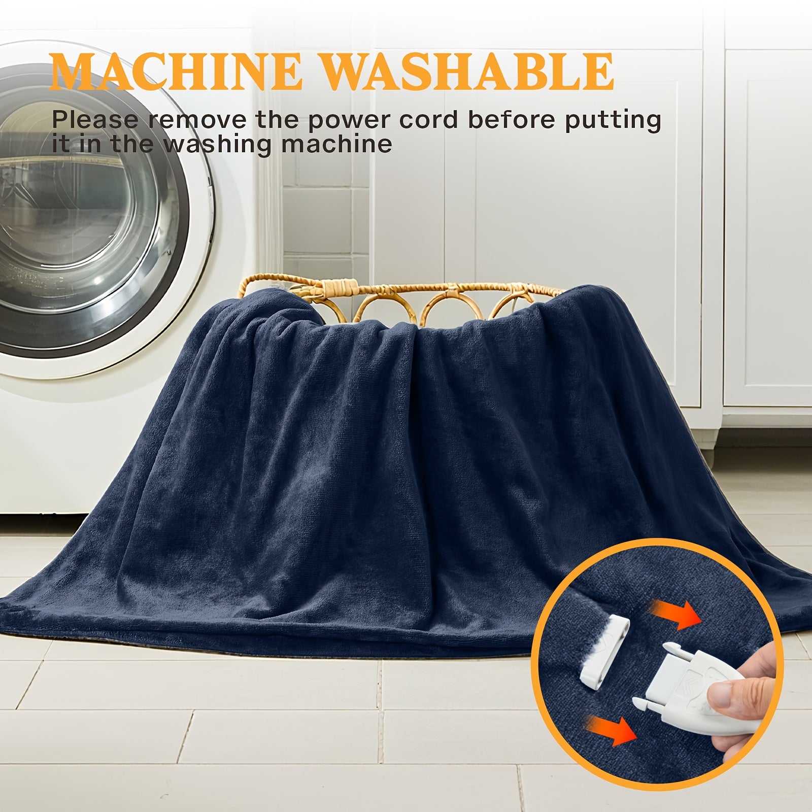 Electric Blanket – Double-Sided Flannel, Adjustable Heat Levels, Machine Washable