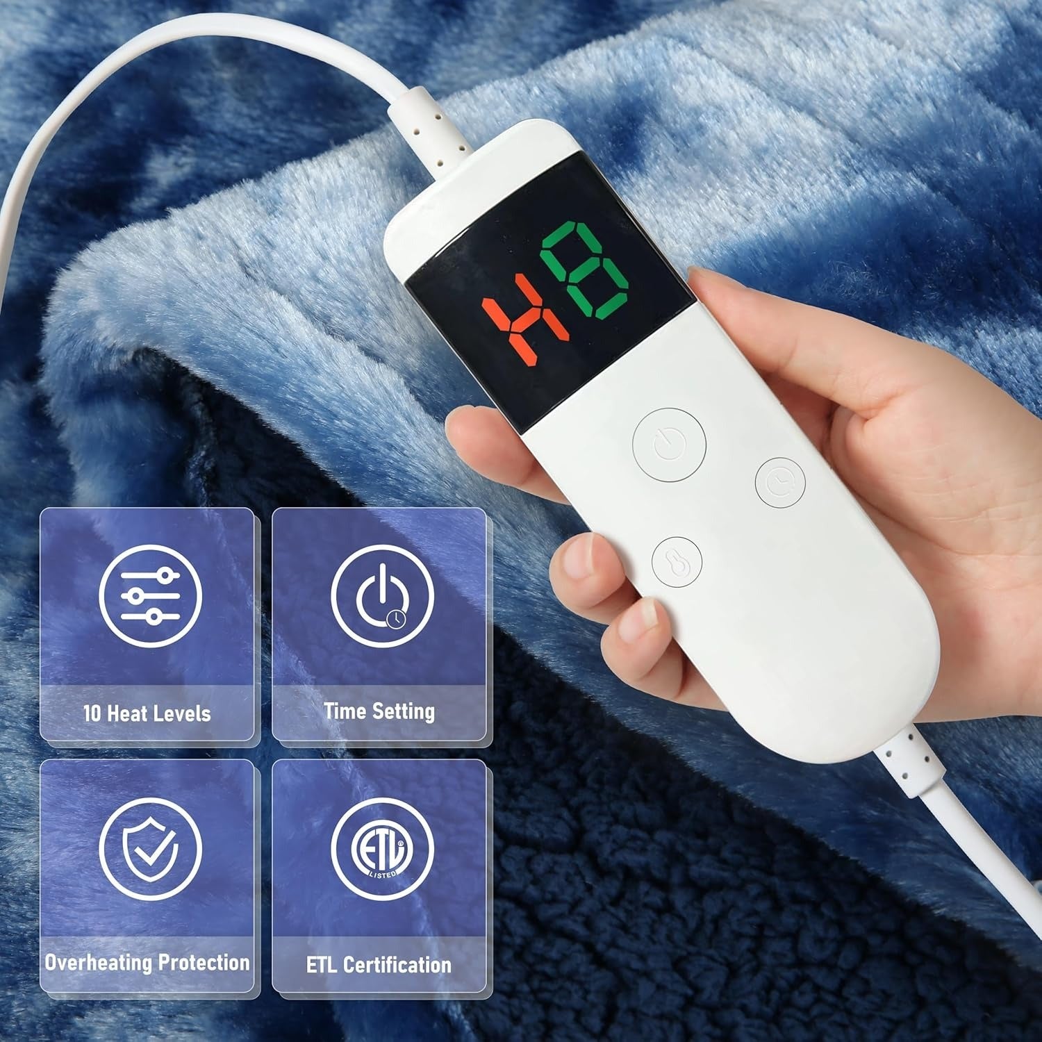 Electric Heated Throw Blanket – Rapid Heating, Adjustable Temperature, Washable