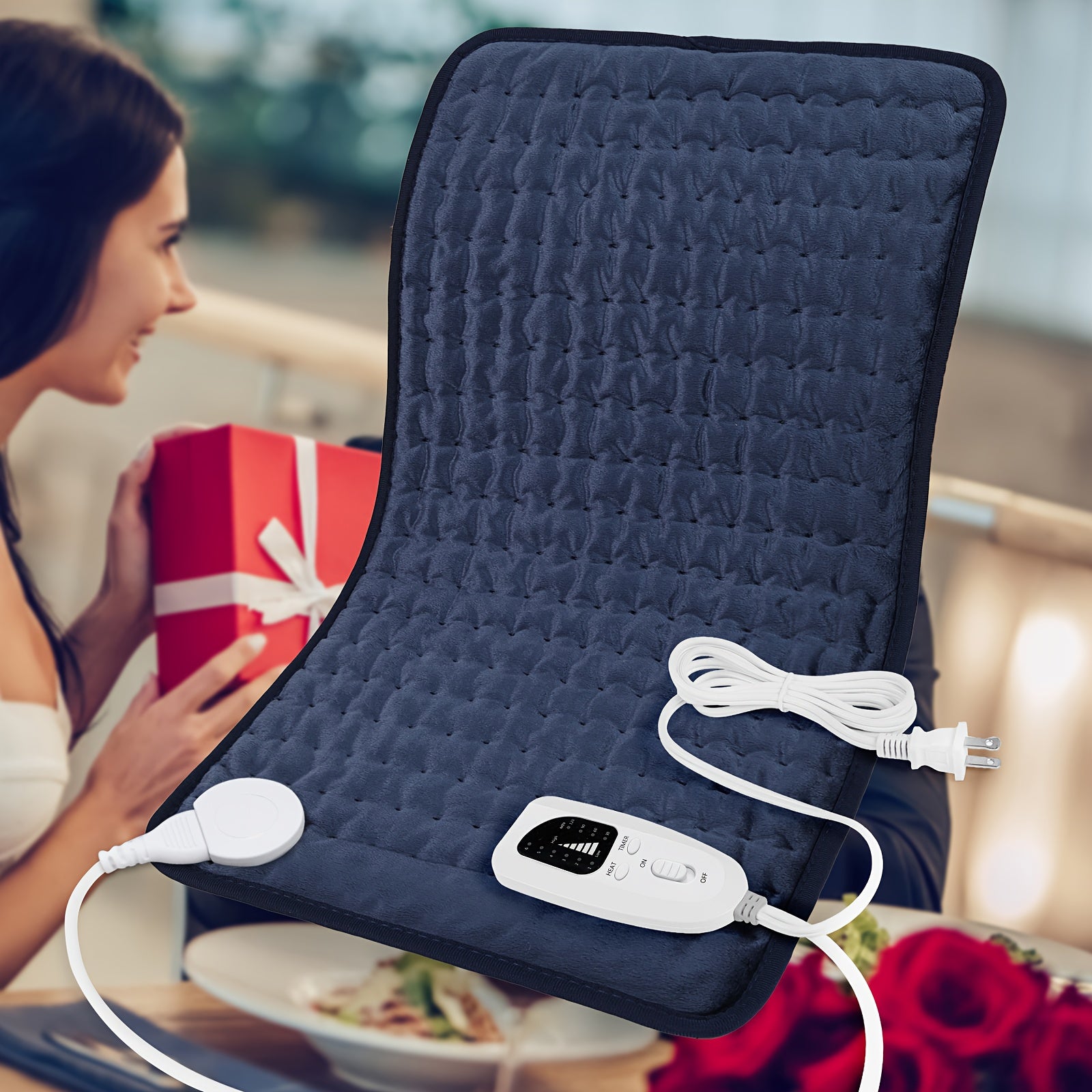 Electric Heating Pad for Back & Body – 6 Heat Levels, Machine Washable