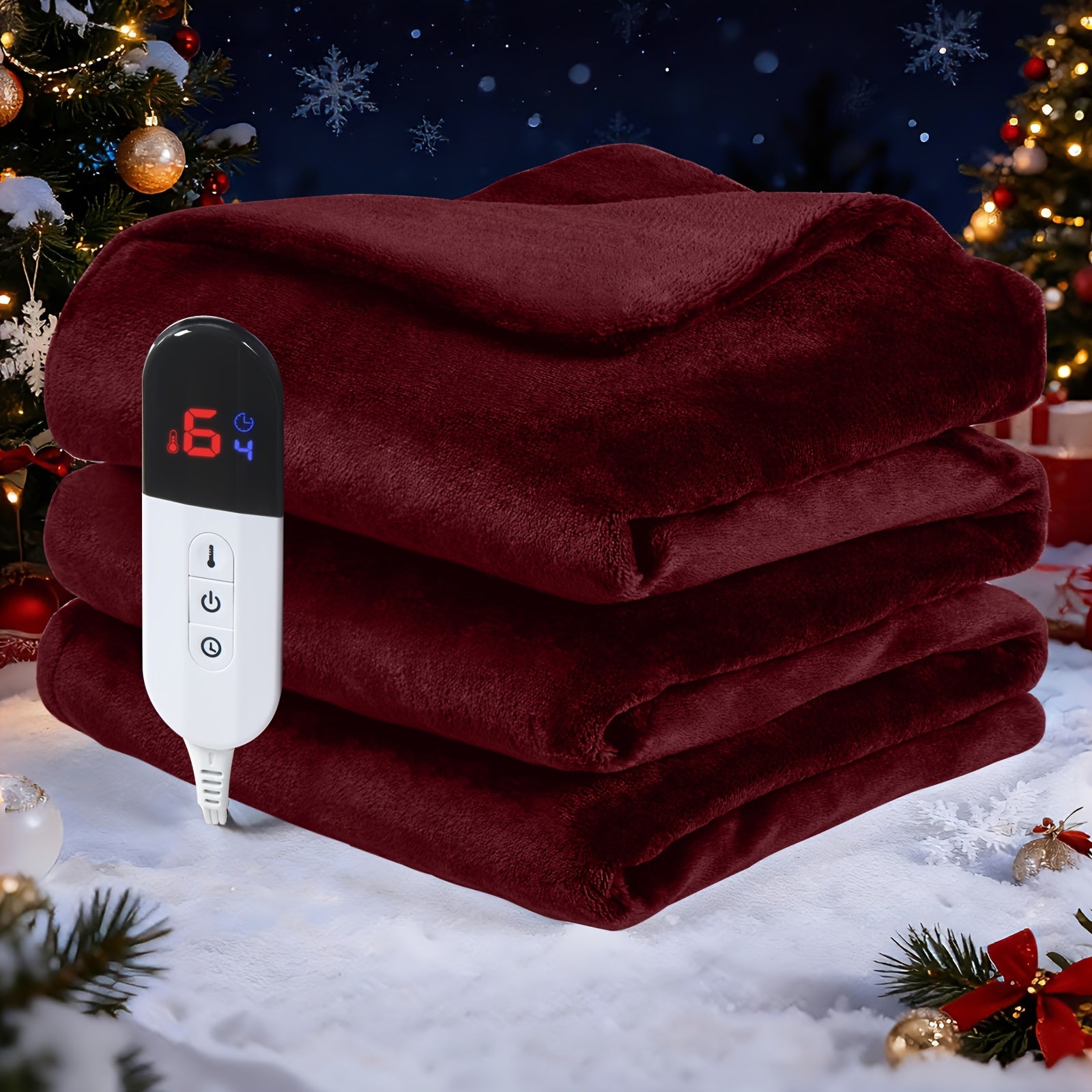 Electric Heated Blanket – Flannel Fabric, Adjustable Heat Levels, Auto Shut-Off