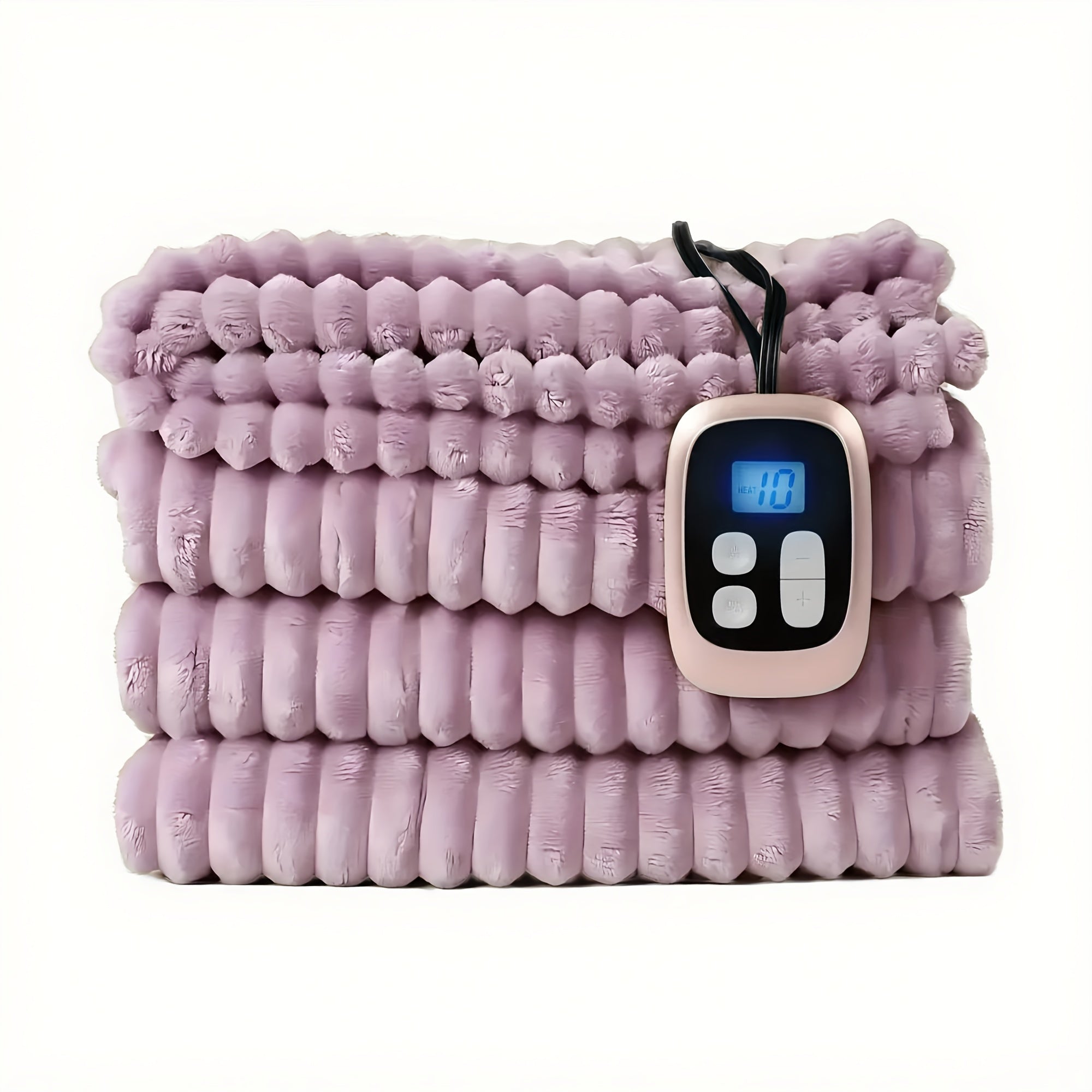 Electric Heated Blanket – Striped Flannel, Fast Heating, Washable