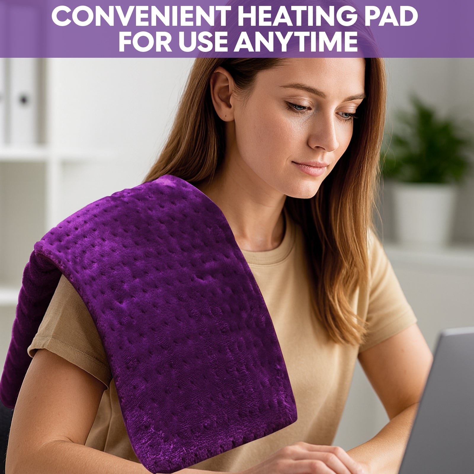 Extra Large Electric Heating Pad – 24×12 in, 6 Heat Levels, Fast Heating, Auto Shut-Off