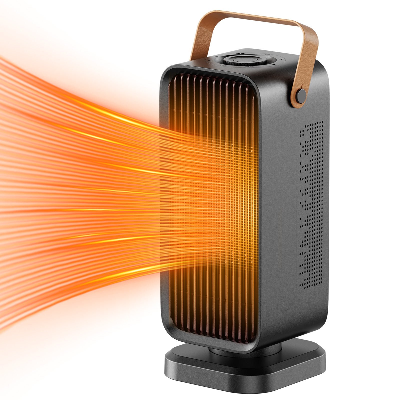 600–1200W PTC Ceramic Space Heater, Quiet Portable Electric Heater with Tip-Over & Overheat Protection for Home & Office